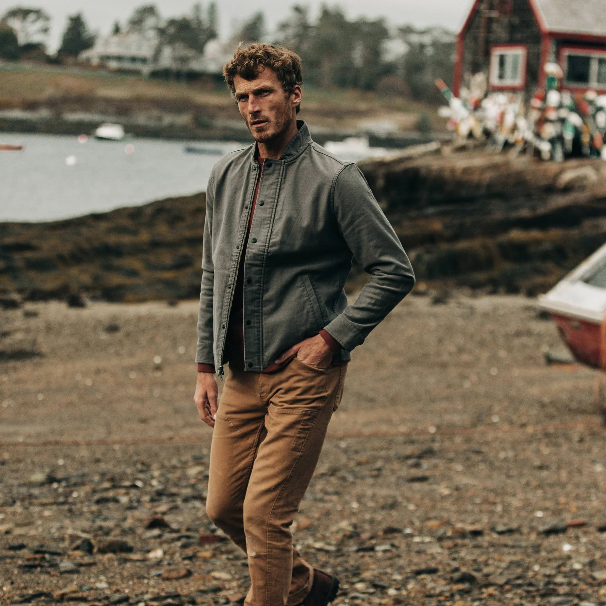 The Bomber Jacket in Charcoal Jungle Cloth - Image 2