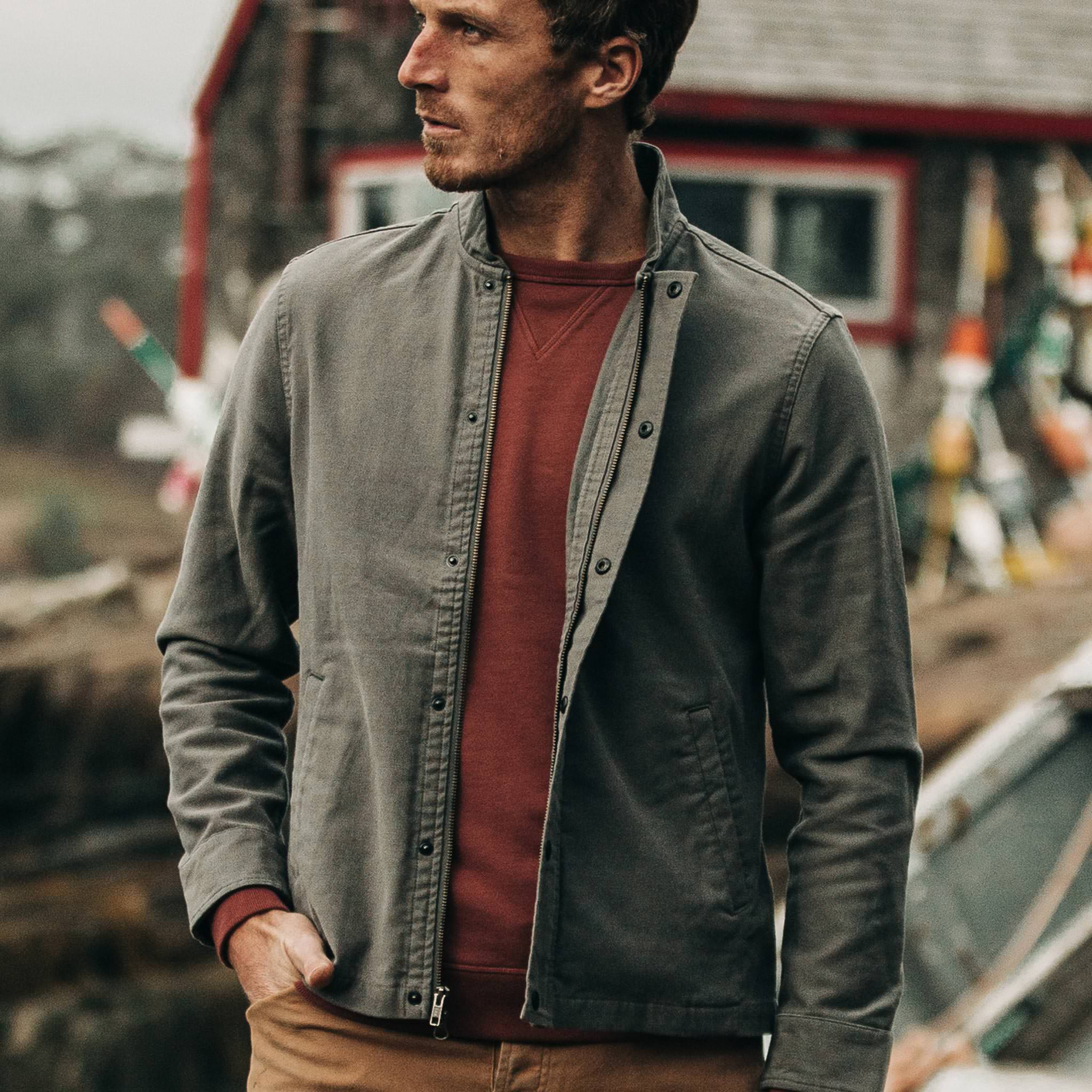 The Bomber Jacket in Charcoal Jungle Cloth - Image 3