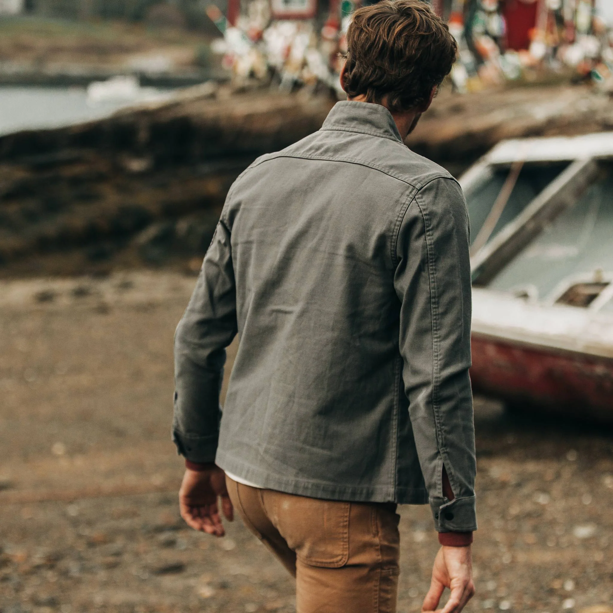 The Bomber Jacket in Charcoal Jungle Cloth - Image 6