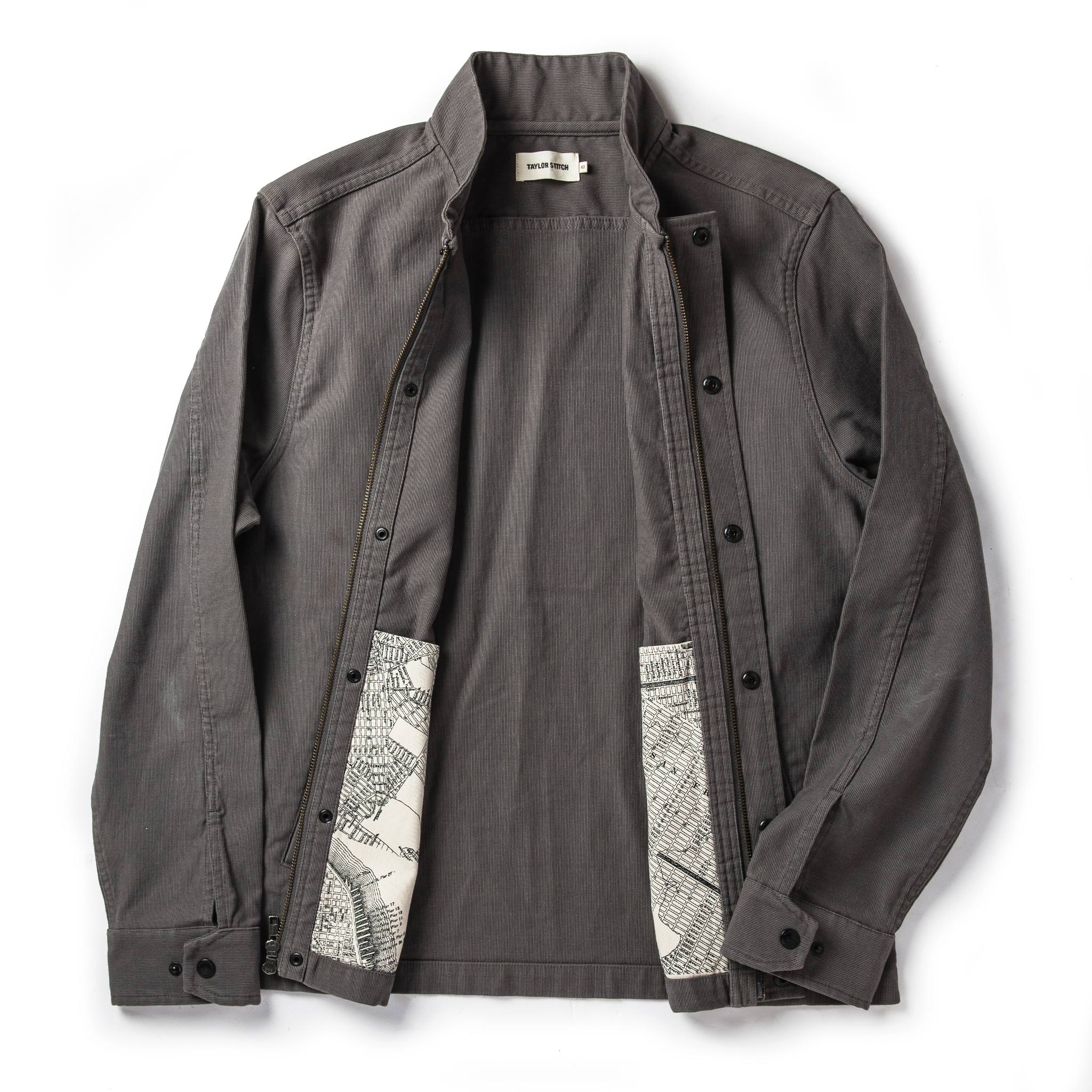 The Bomber Jacket in Charcoal Jungle Cloth - Image 9