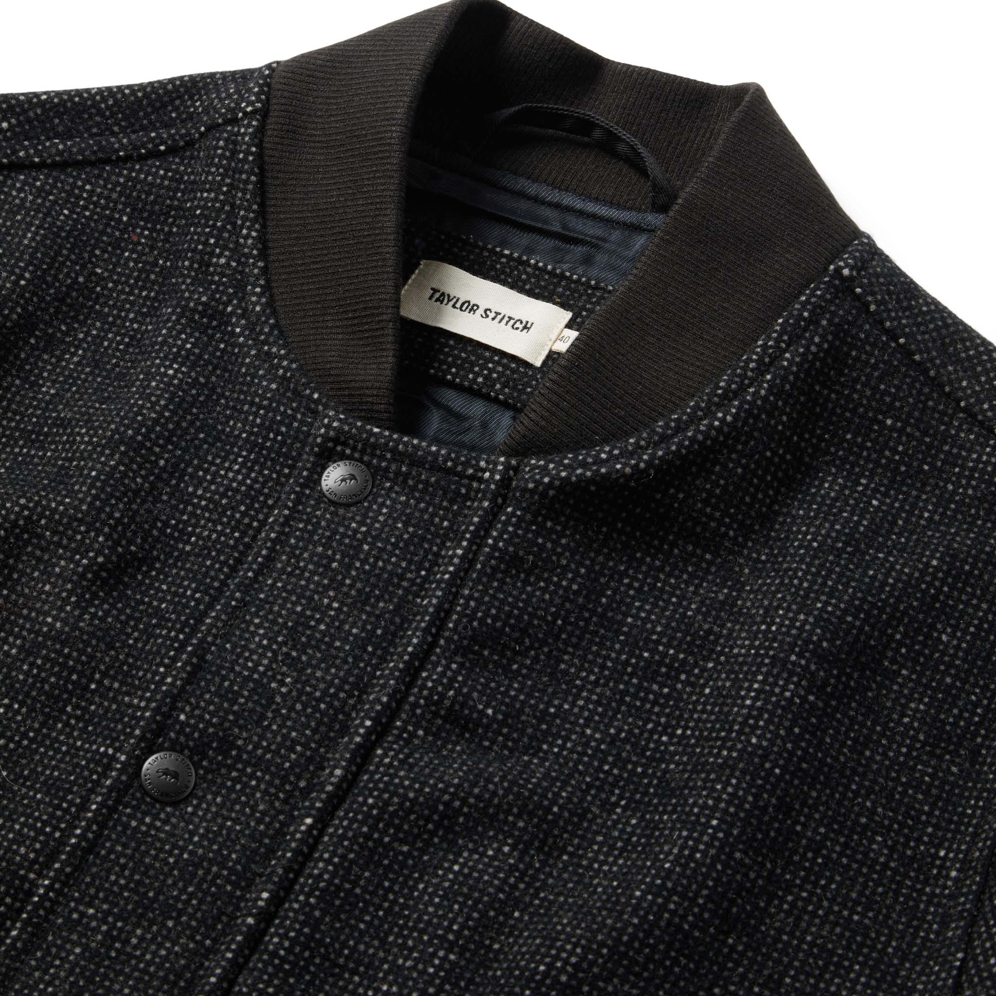 The Bomber Jacket in Charcoal Wool - Image 6