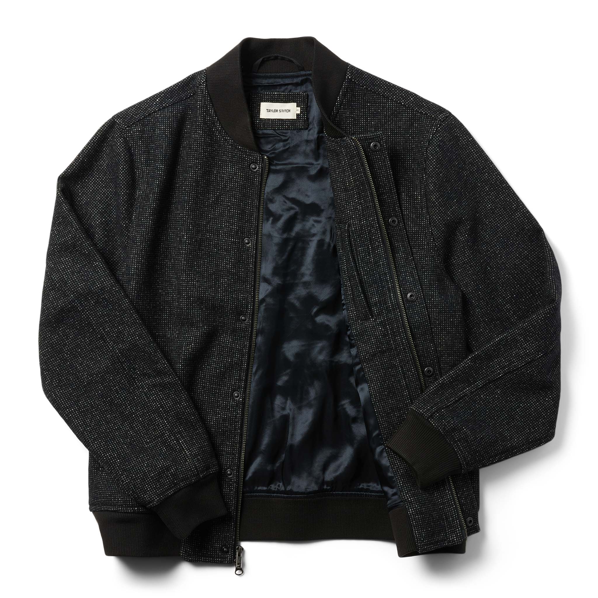 The Bomber Jacket in Charcoal Wool - Image 9