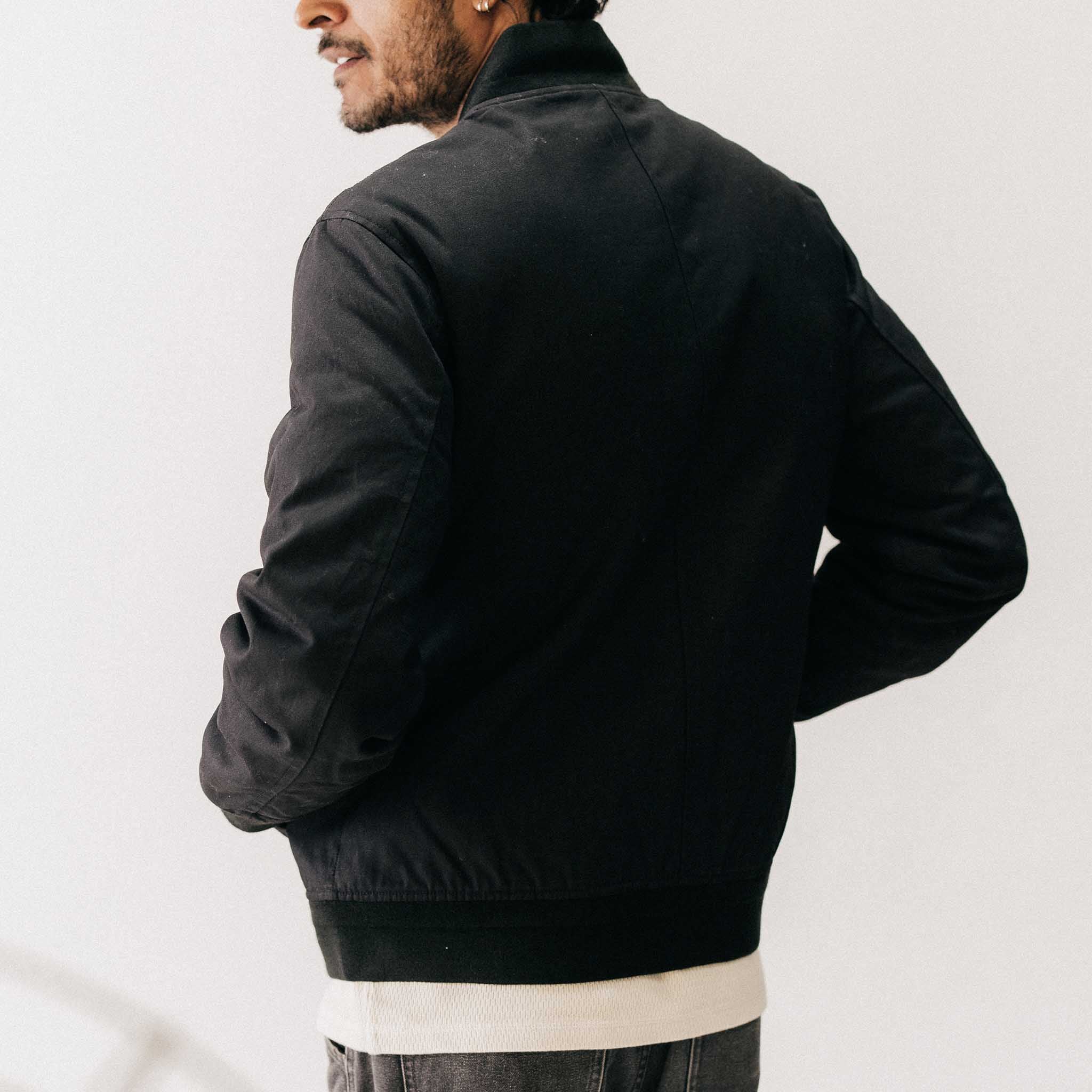 The Insulated Bomber Jacket in Coal Dry Wax - Image 4