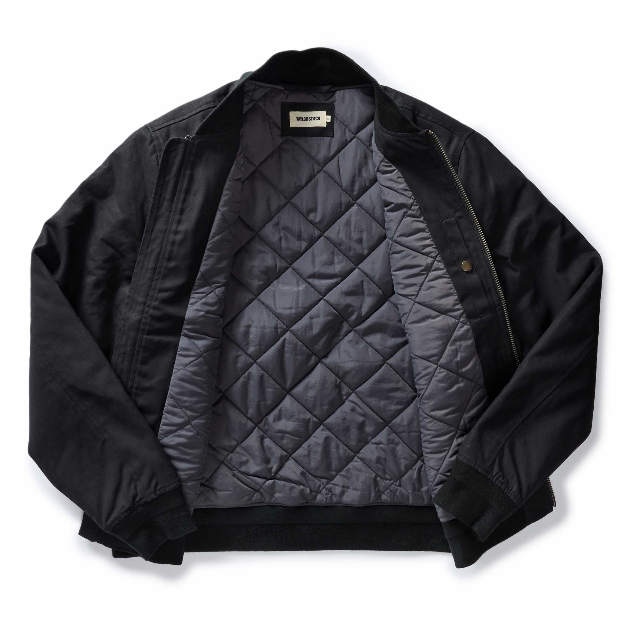 The Insulated Bomber Jacket in Coal Dry Wax - Image 6