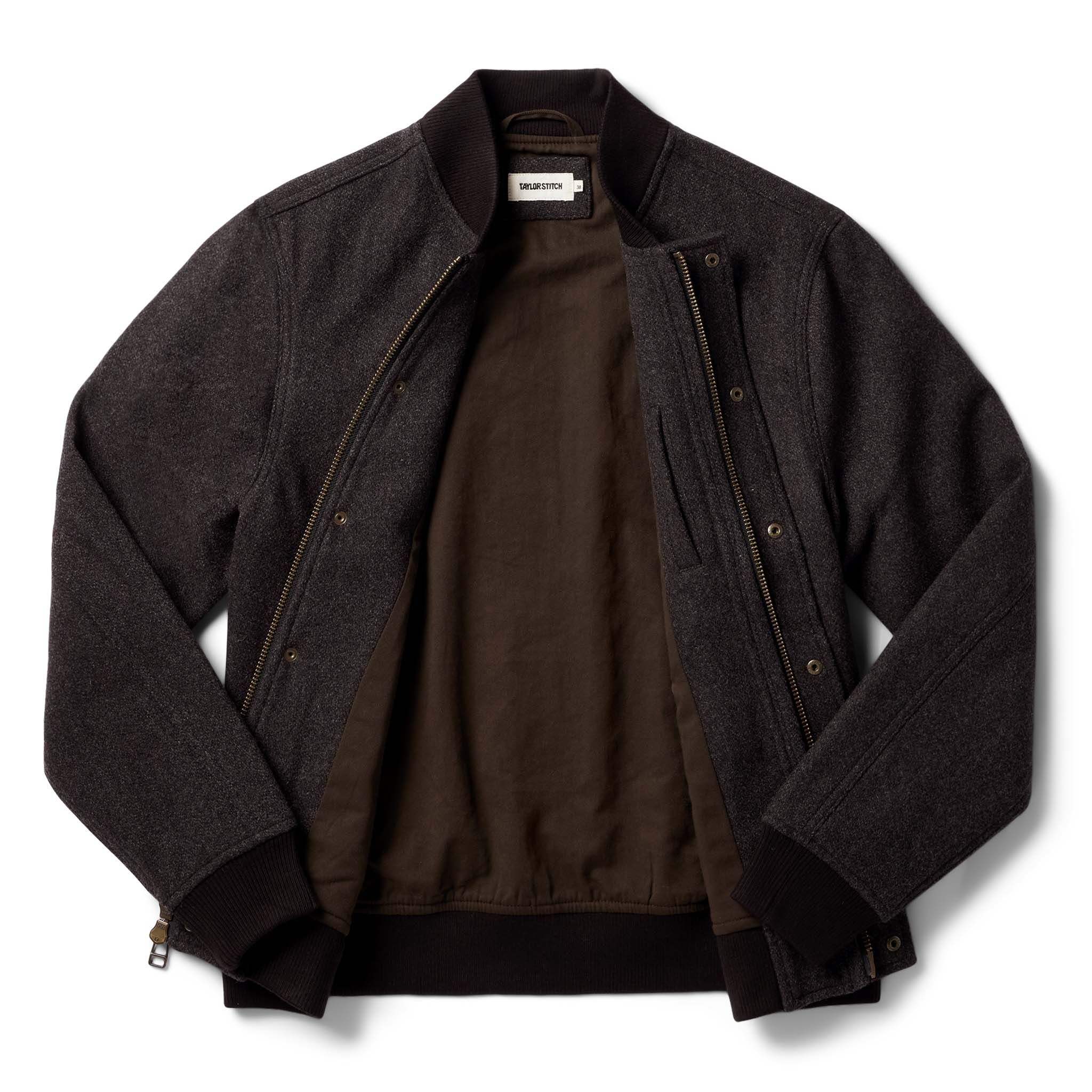 The Bomber Jacket in Espresso Marl Wool - Image 8