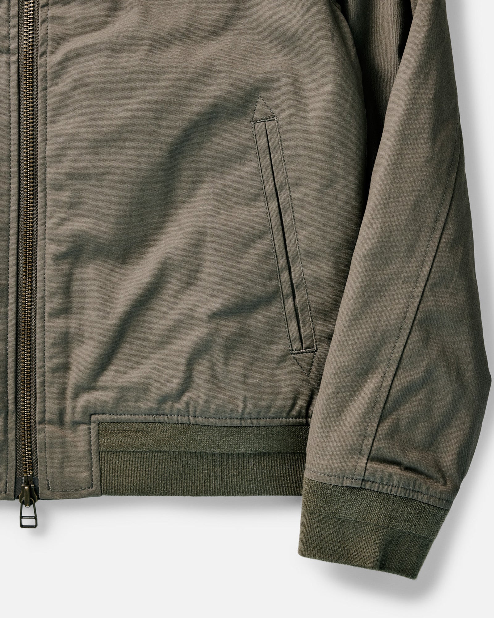 The Insulated Bomber Jacket in Fatigue Olive Dry Wax - Image 7
