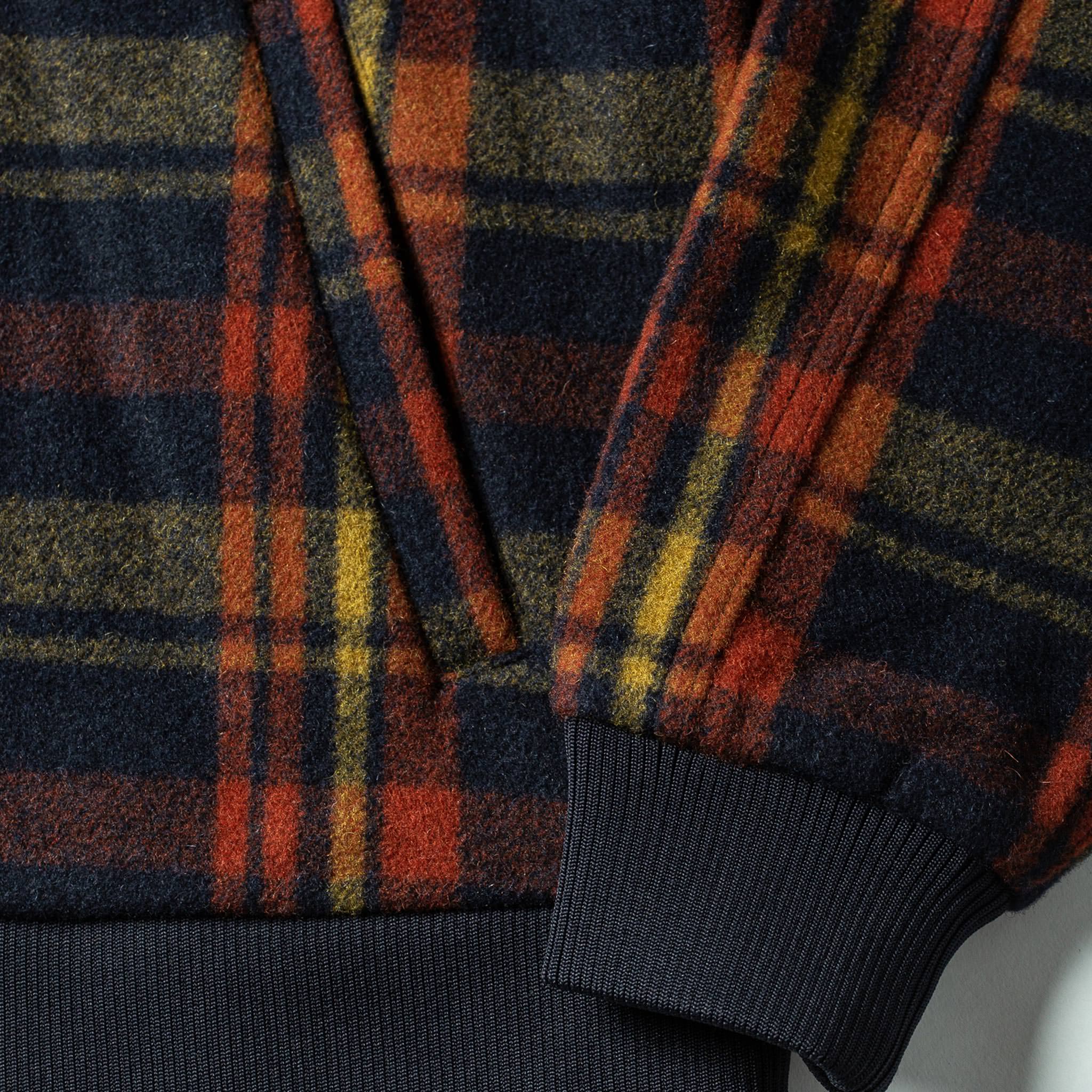 The Bomber Jacket in Navy Plaid Wool - Image 9