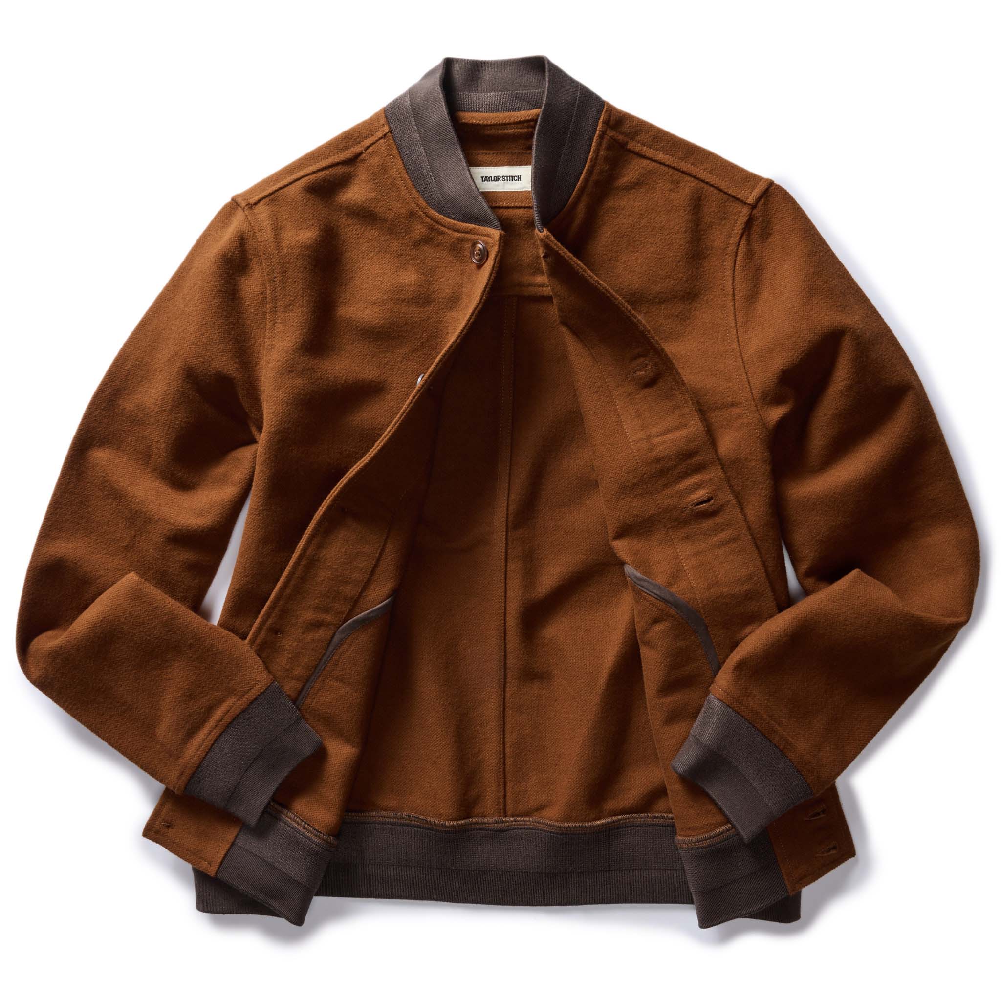 The Bomber Jacket in Tarnished Copper Moleskin - Image 6