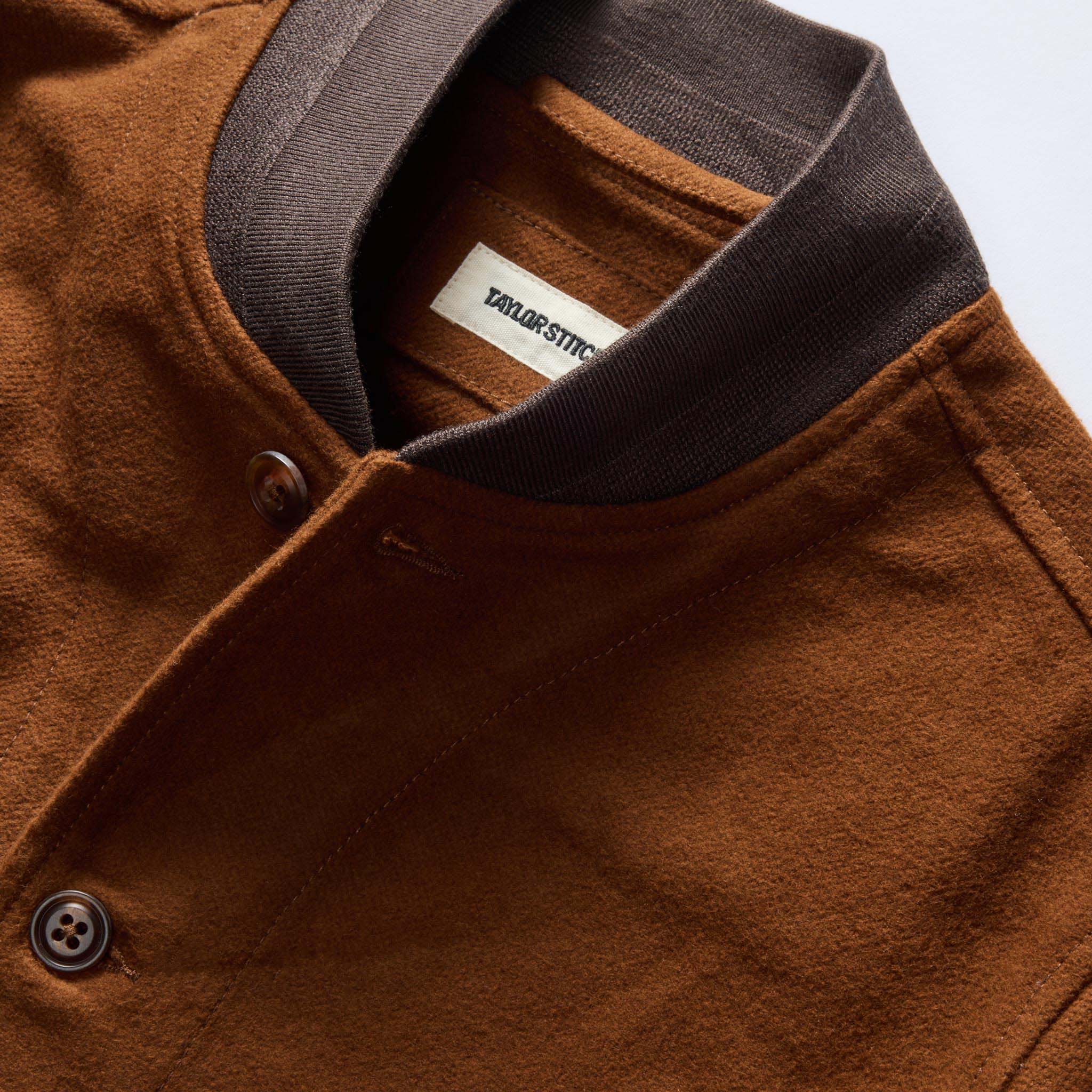 The Bomber Jacket in Tarnished Copper Moleskin - Image 9