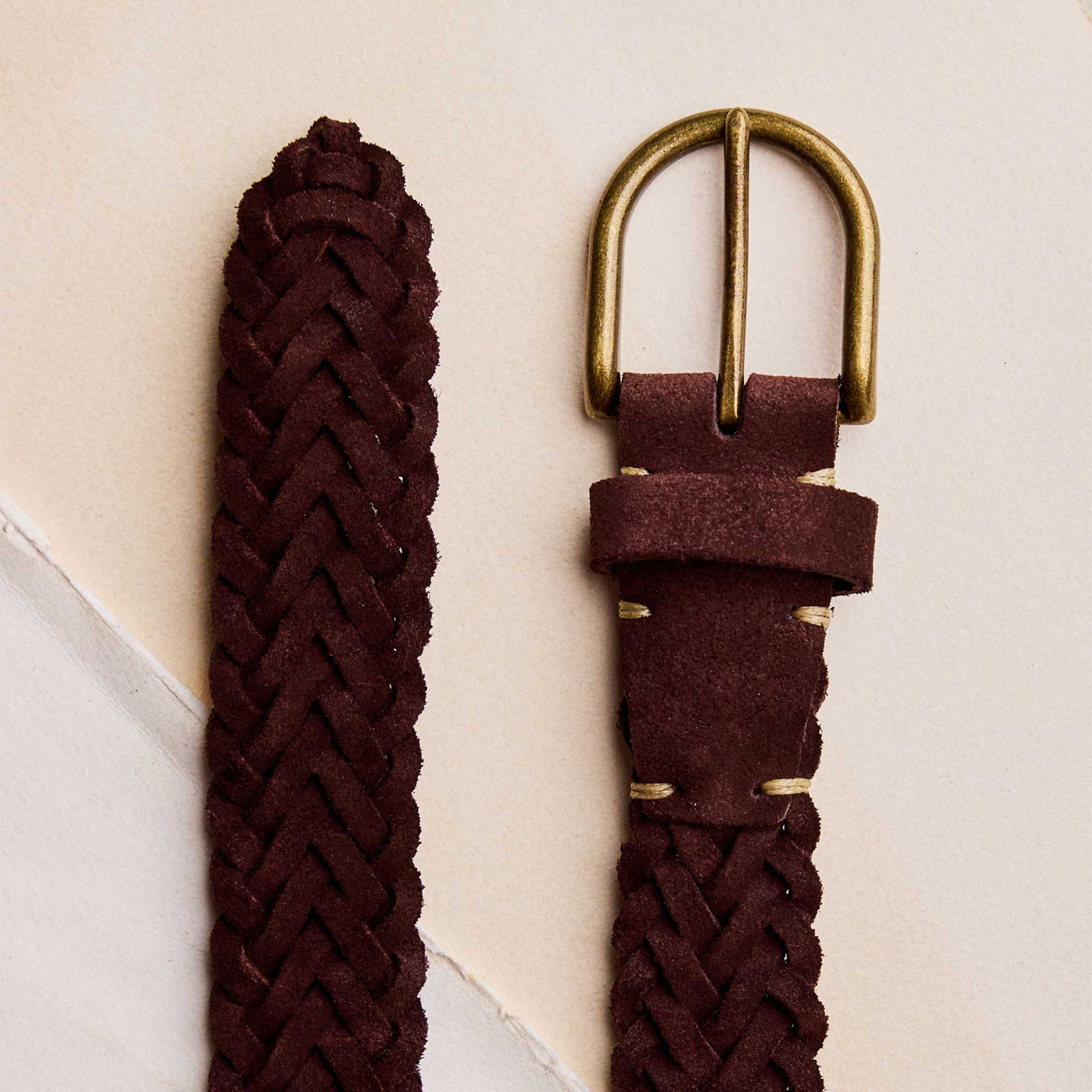 The Braided Belt in Chocolate Suede - Image 2