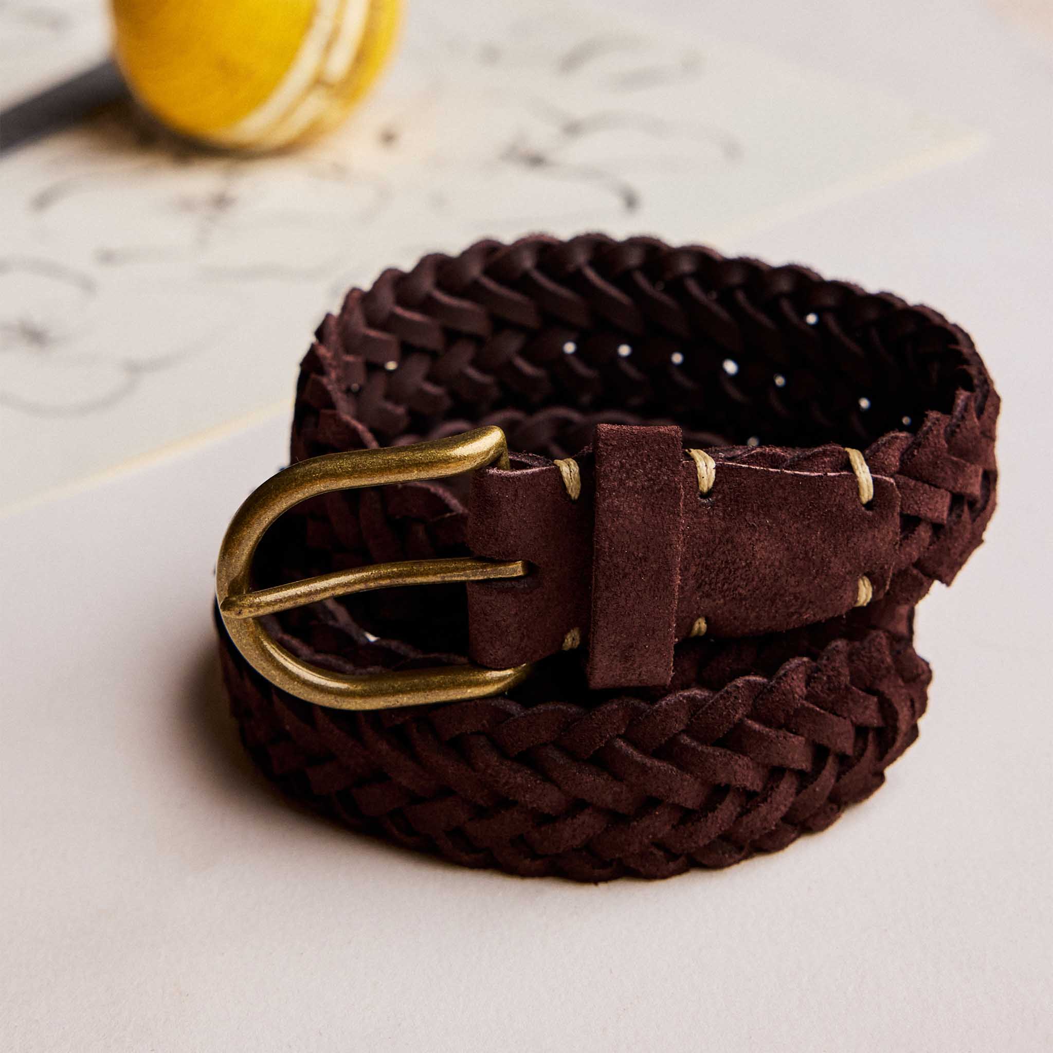 The Braided Belt in Chocolate Suede - Image 3
