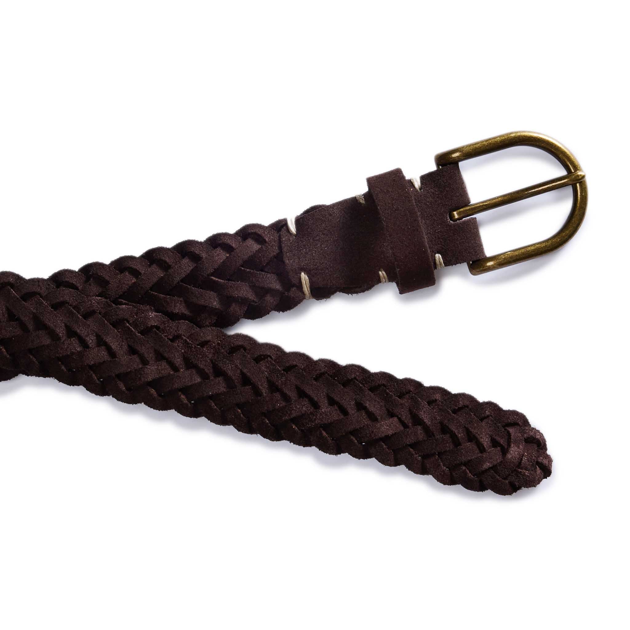 The Braided Belt in Chocolate Suede - Image 4