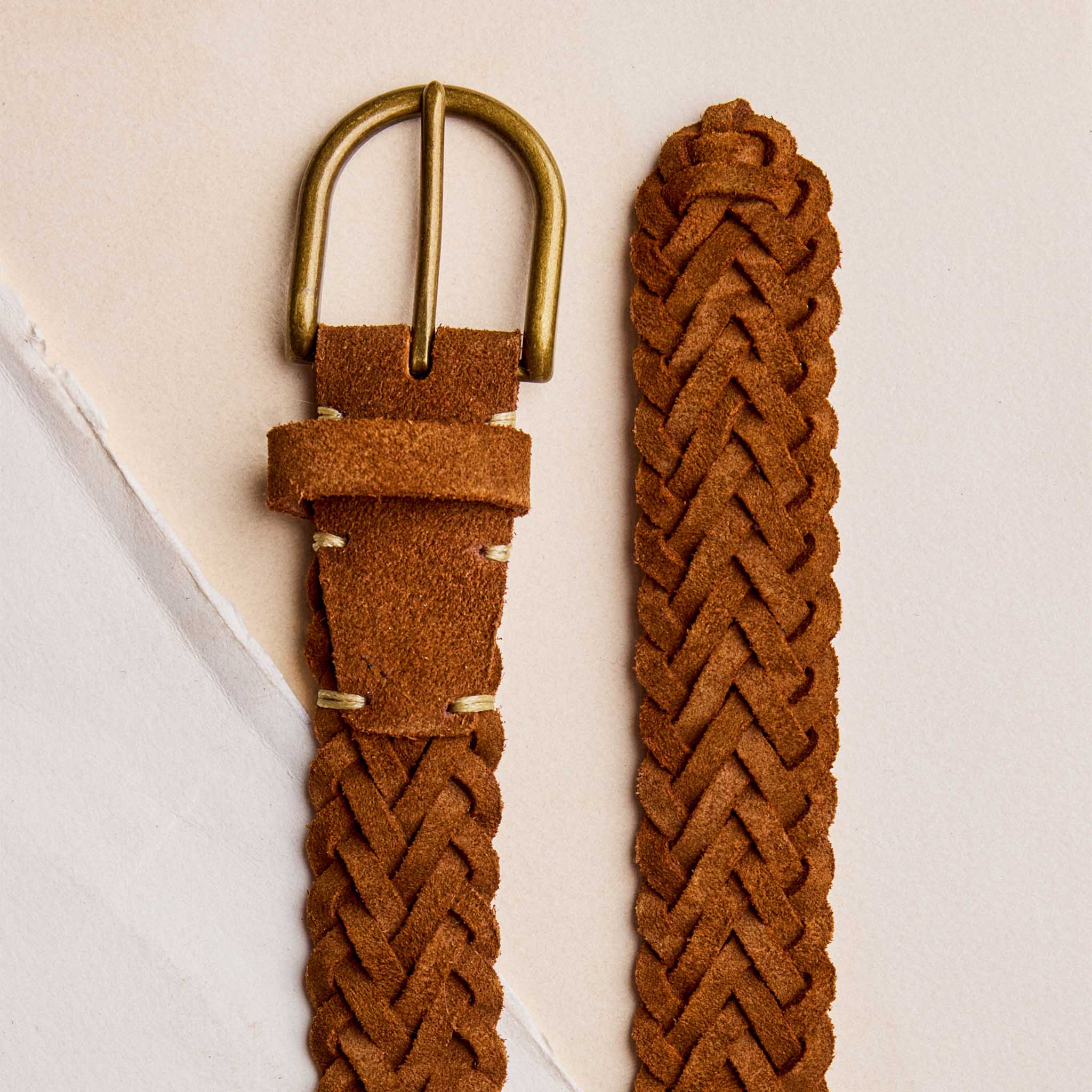 The Braided Belt in Tan Suede - Image 2