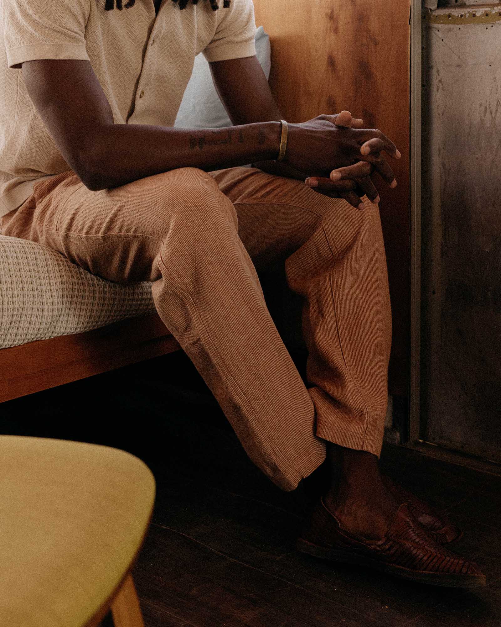 The Breakwater Pant in Chili Stripe Linen - Image 4