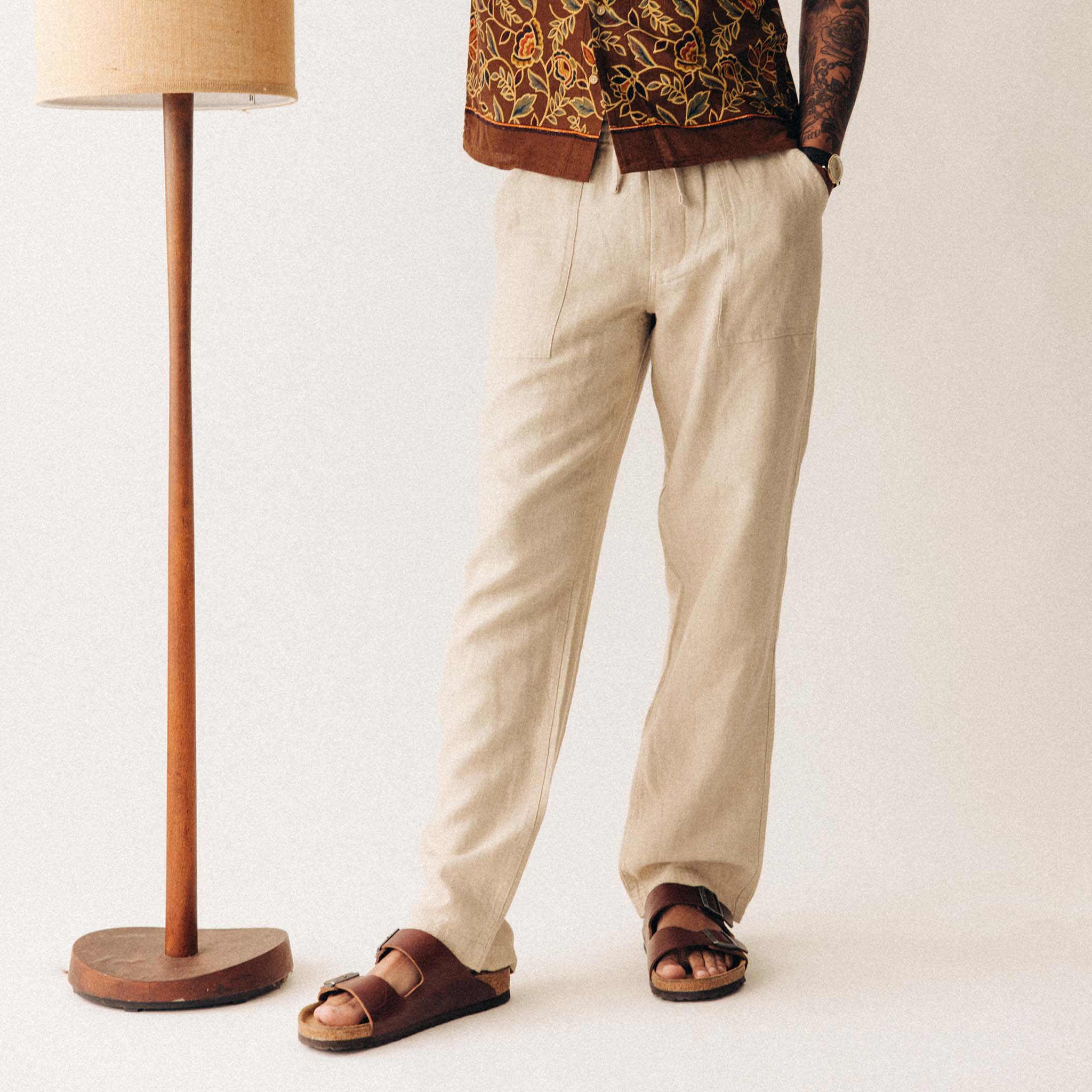 The Breakwater Pant in Natural Herringbone - Image 3