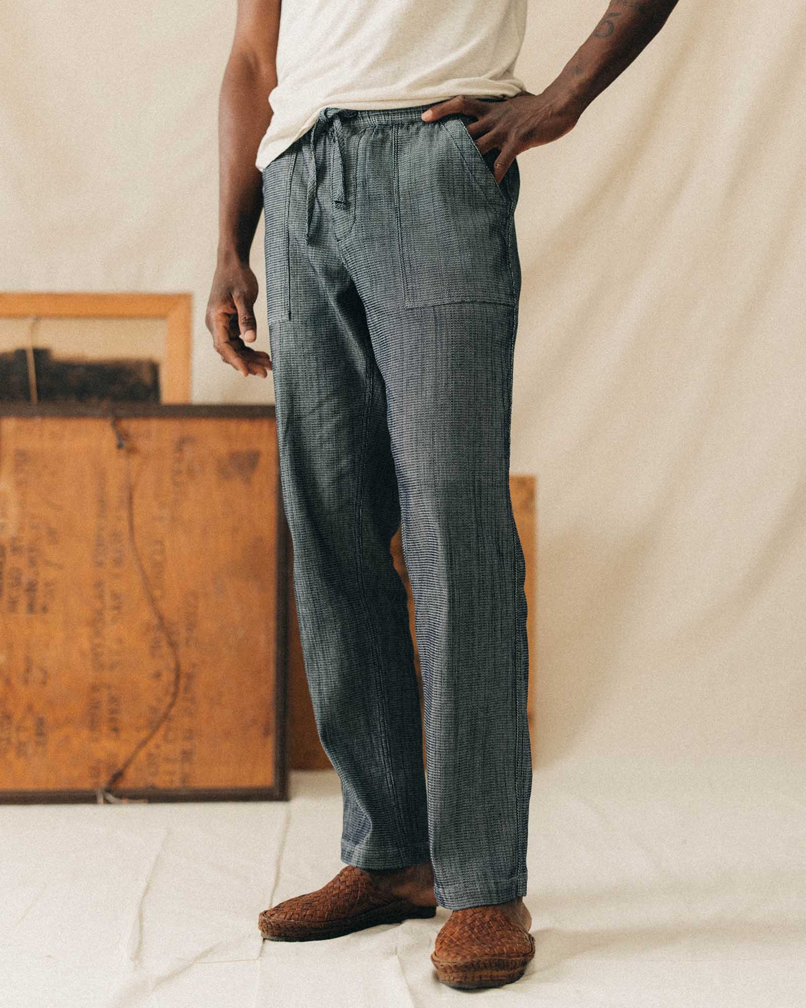 The Breakwater Pant in Rinsed Indigo Stripe - Image 2
