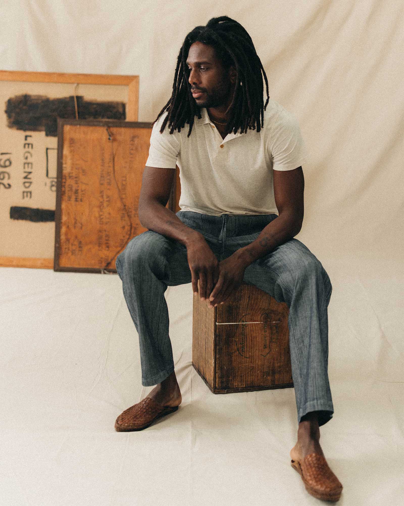 The Breakwater Pant in Rinsed Indigo Stripe - Image 3