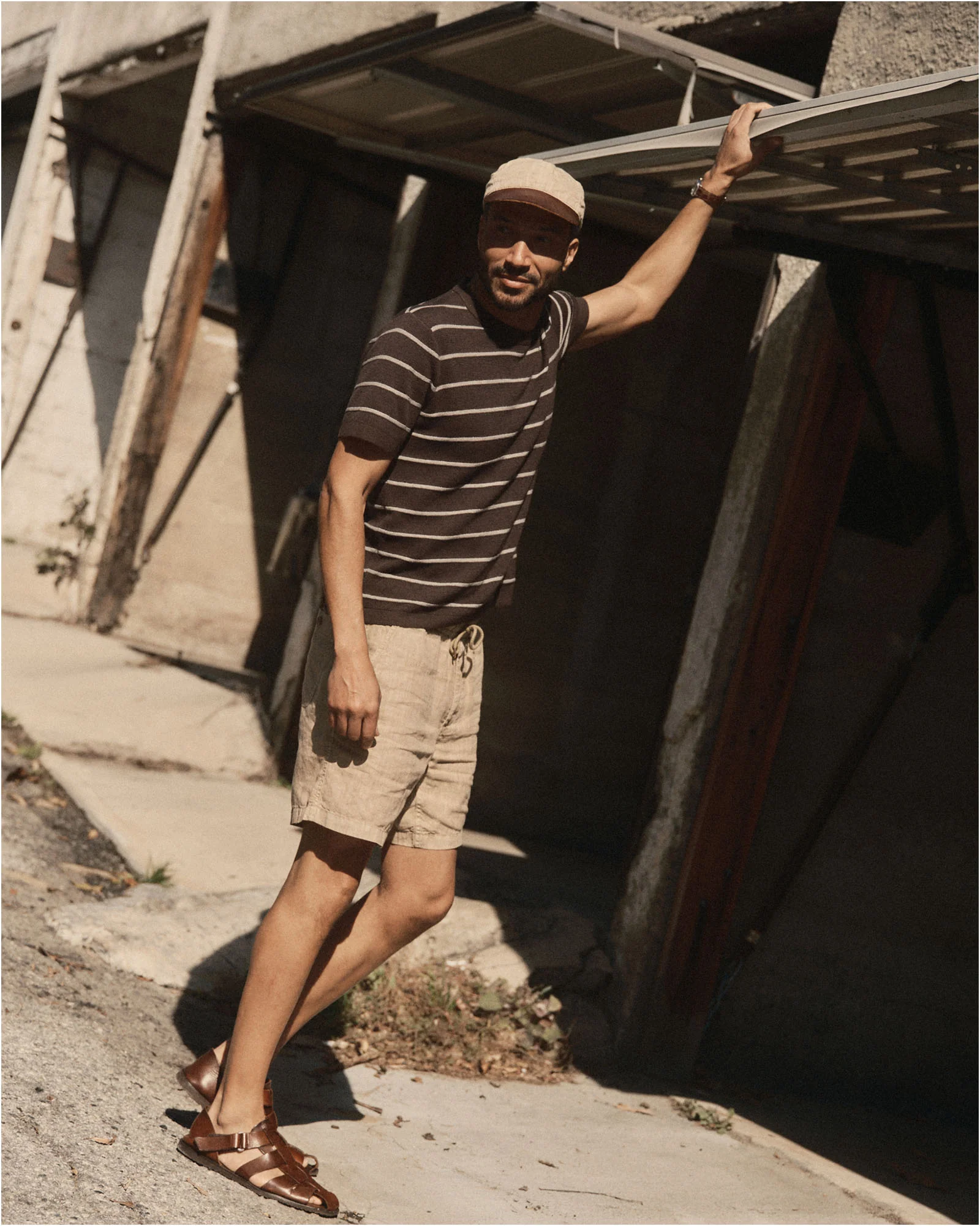 The Brody Sweater Tee in Espresso Stripe - Image 3