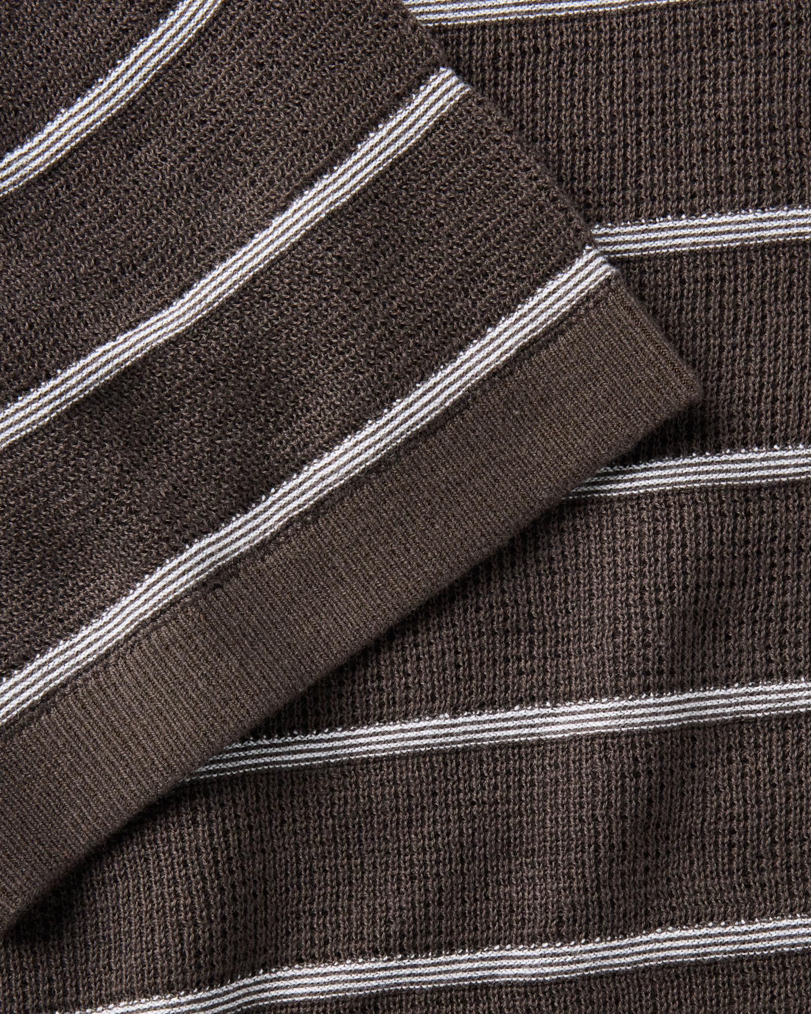 The Brody Sweater Tee in Espresso Stripe - Image 5