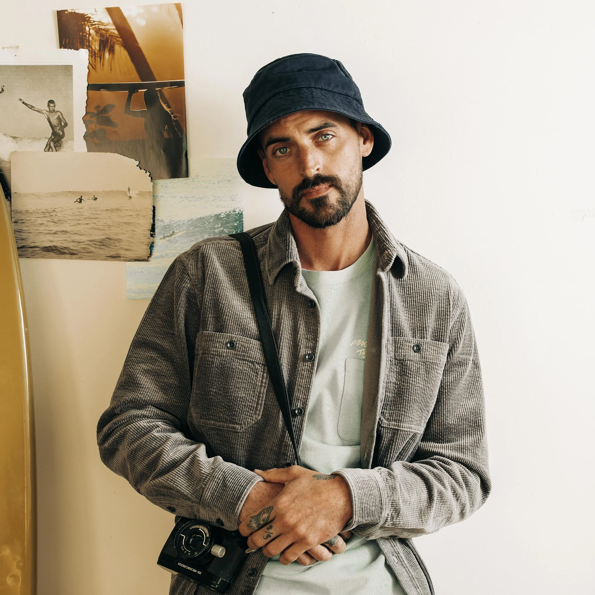 The Bucket Hat in Washed Navy Twill - Image 3