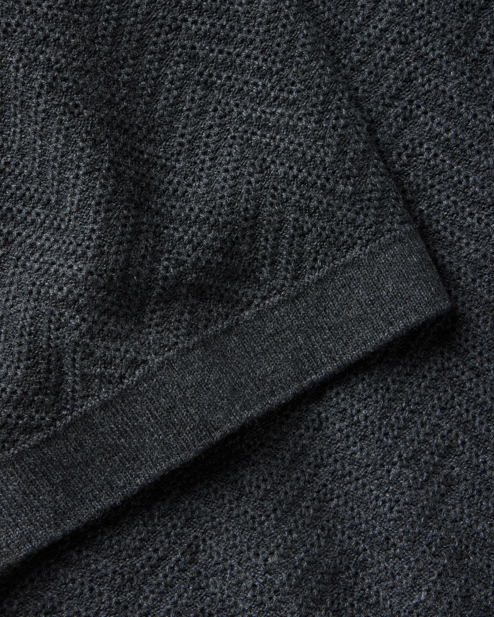 The Button Down Polo in Charcoal Herringbone - Image 5