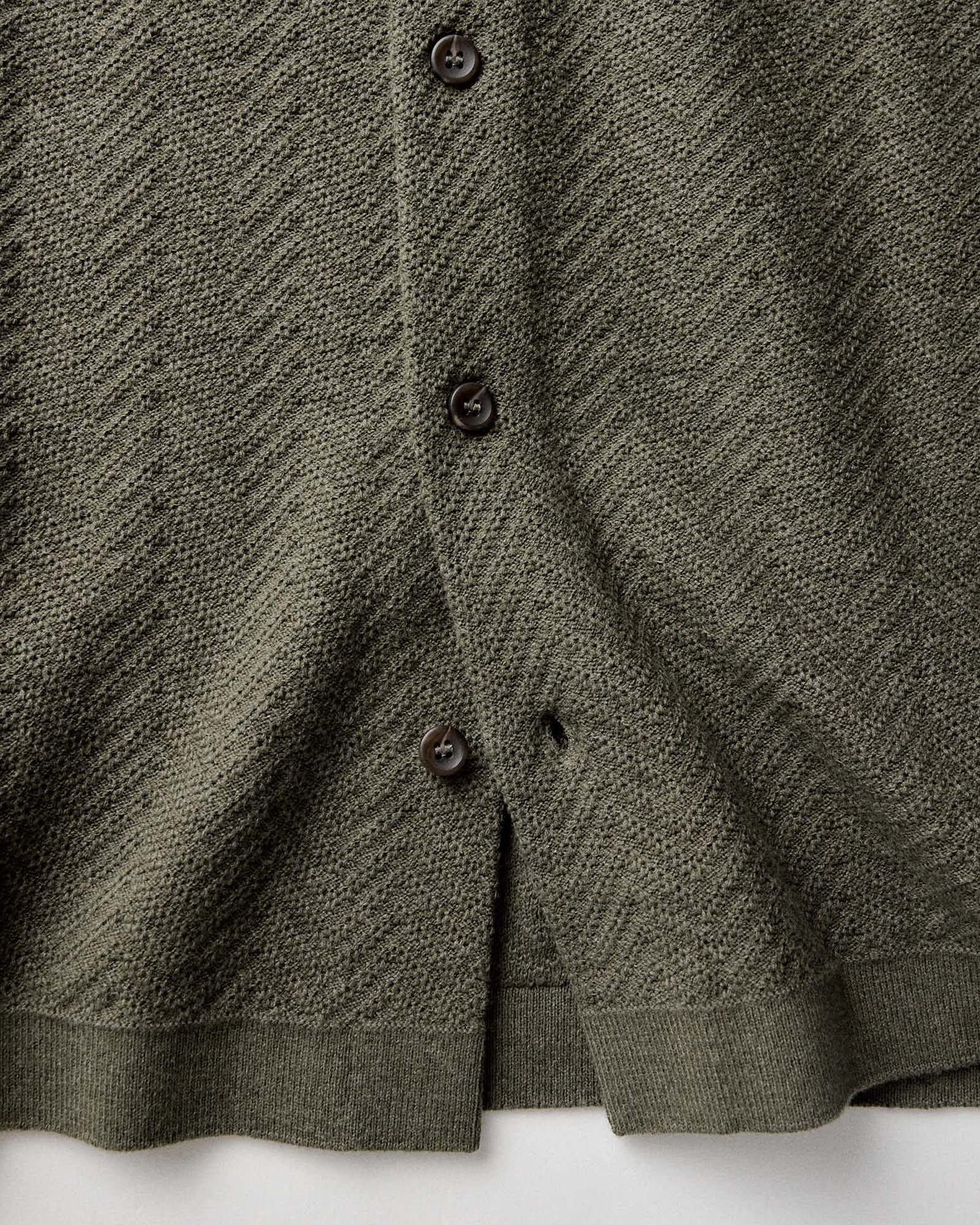 The Button Down Polo in Cilantro Herringbone - Image 7