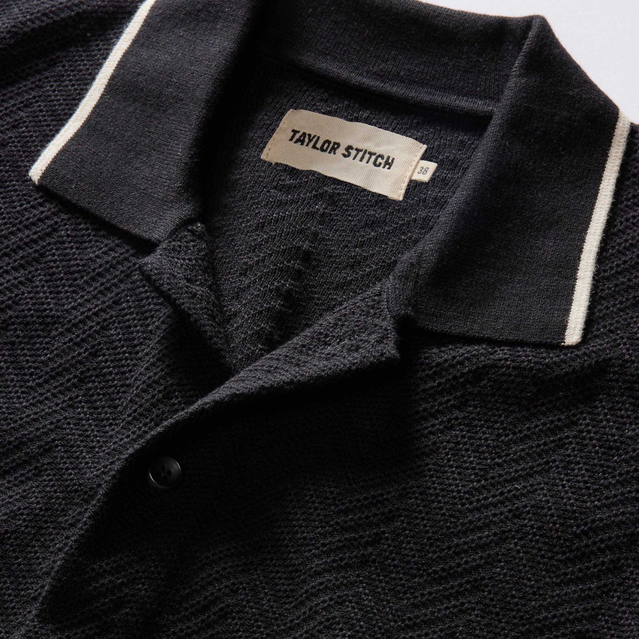 The Button Down Polo in Coal Herringbone - Image 5