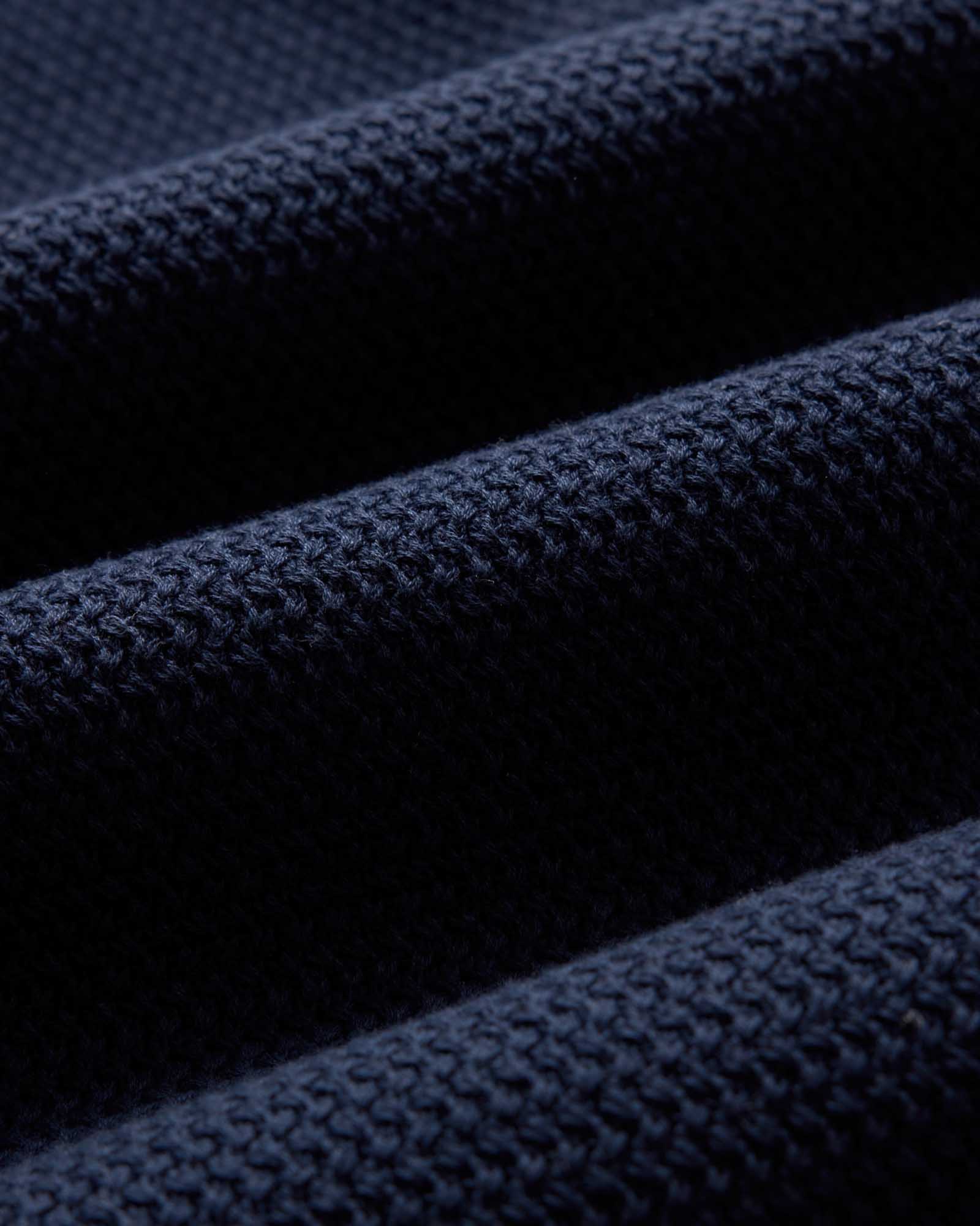 The Button Down Polo in Dark Navy Crochet - Image 6