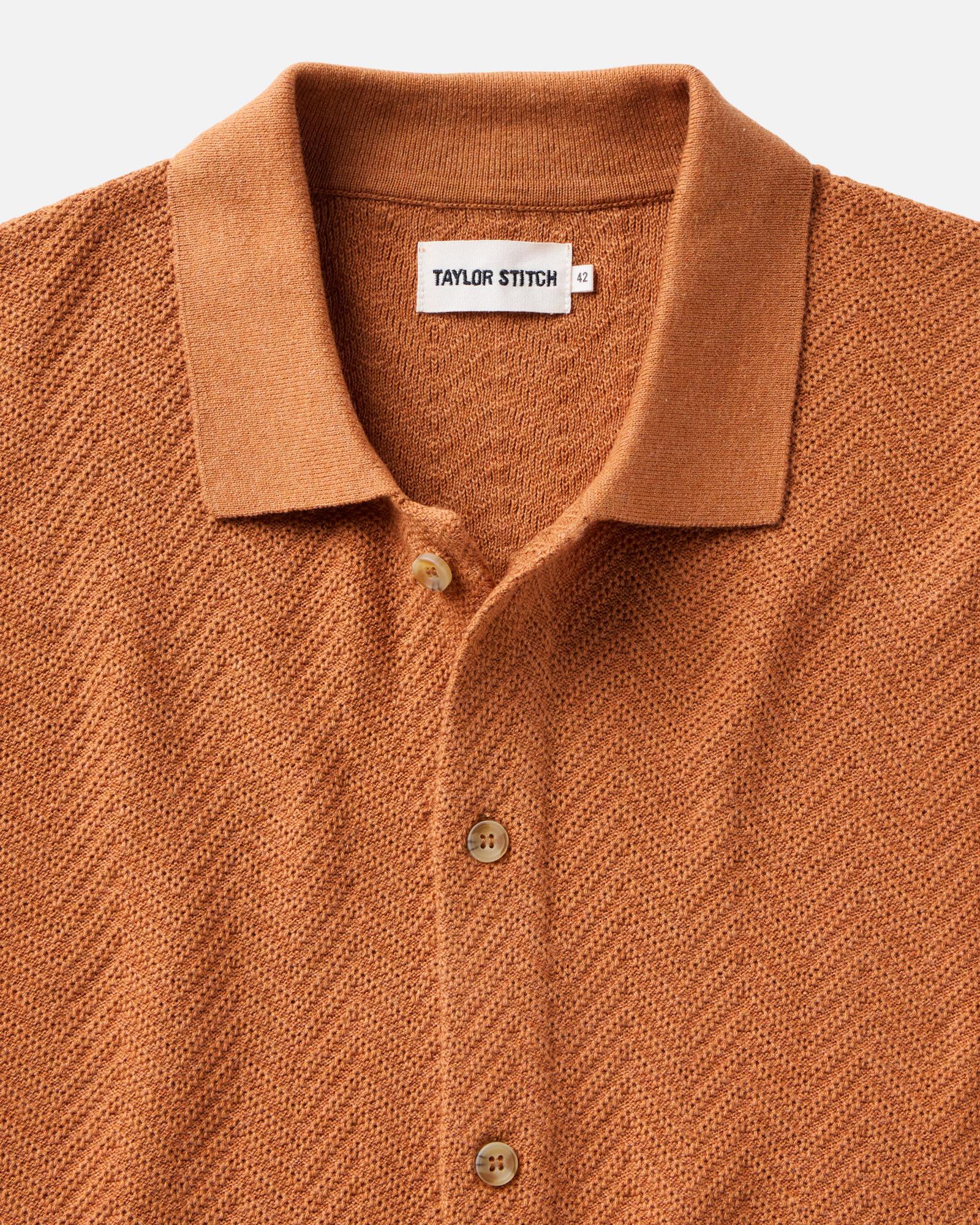 The Button Down Polo in Desert Herringbone - Image 4