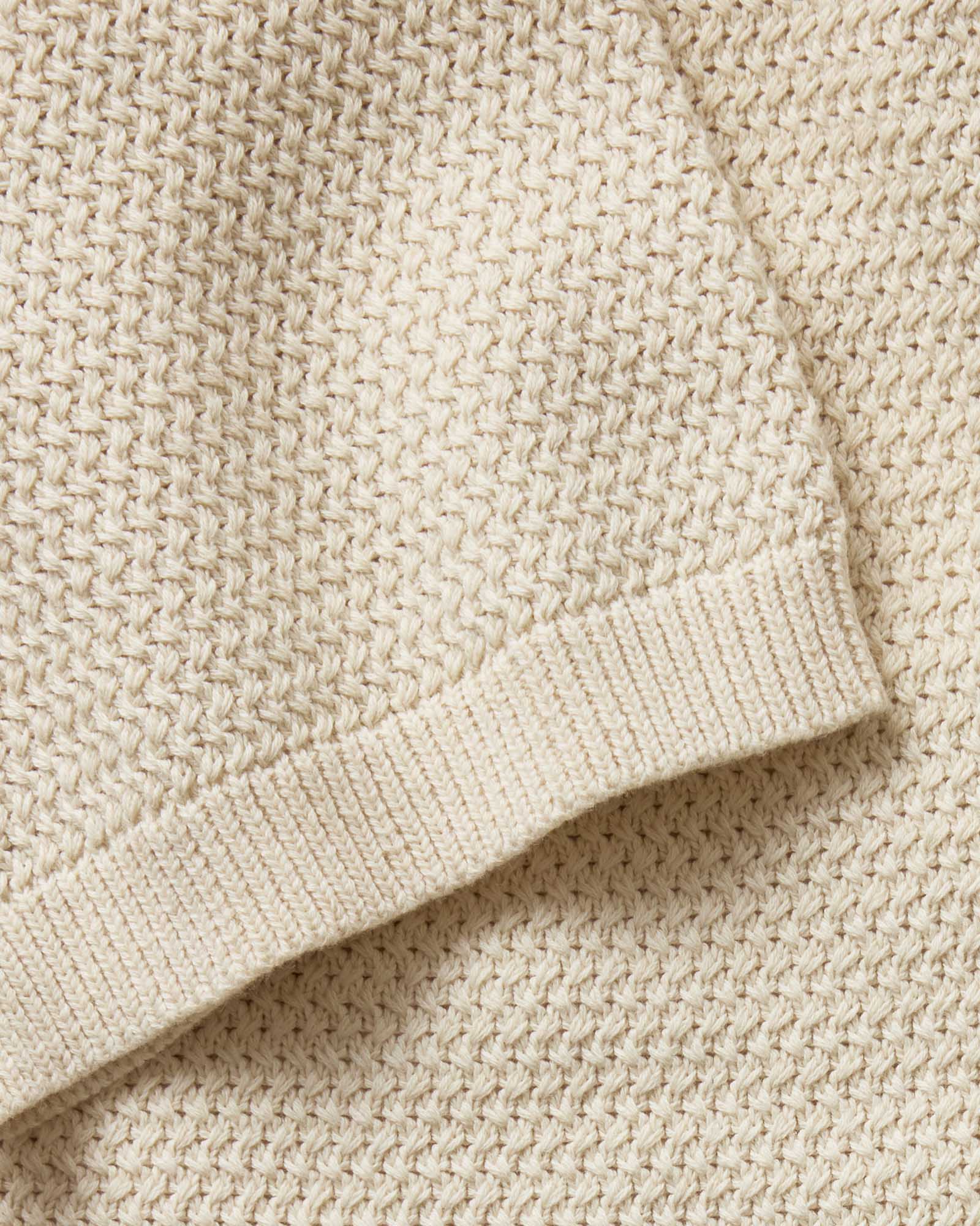 The Button Down Polo in Heather Oat Crochet - Image 5