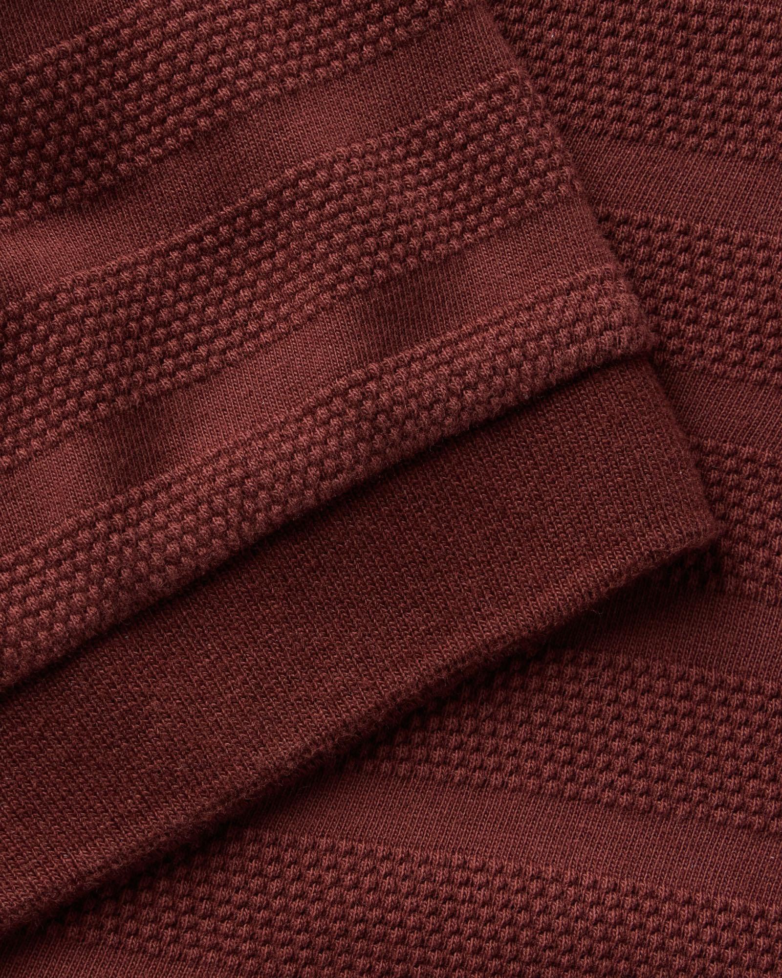 The Bywater Polo in Burgundy Knit Stripe - Image 5