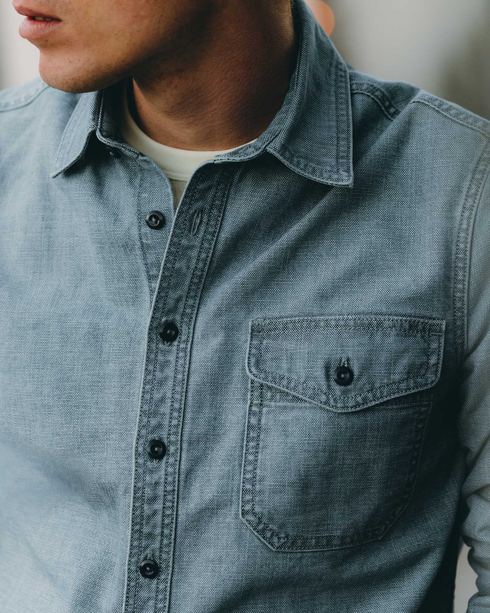 The Cadet Shirt in Washed Indigo Oxford - Image 3
