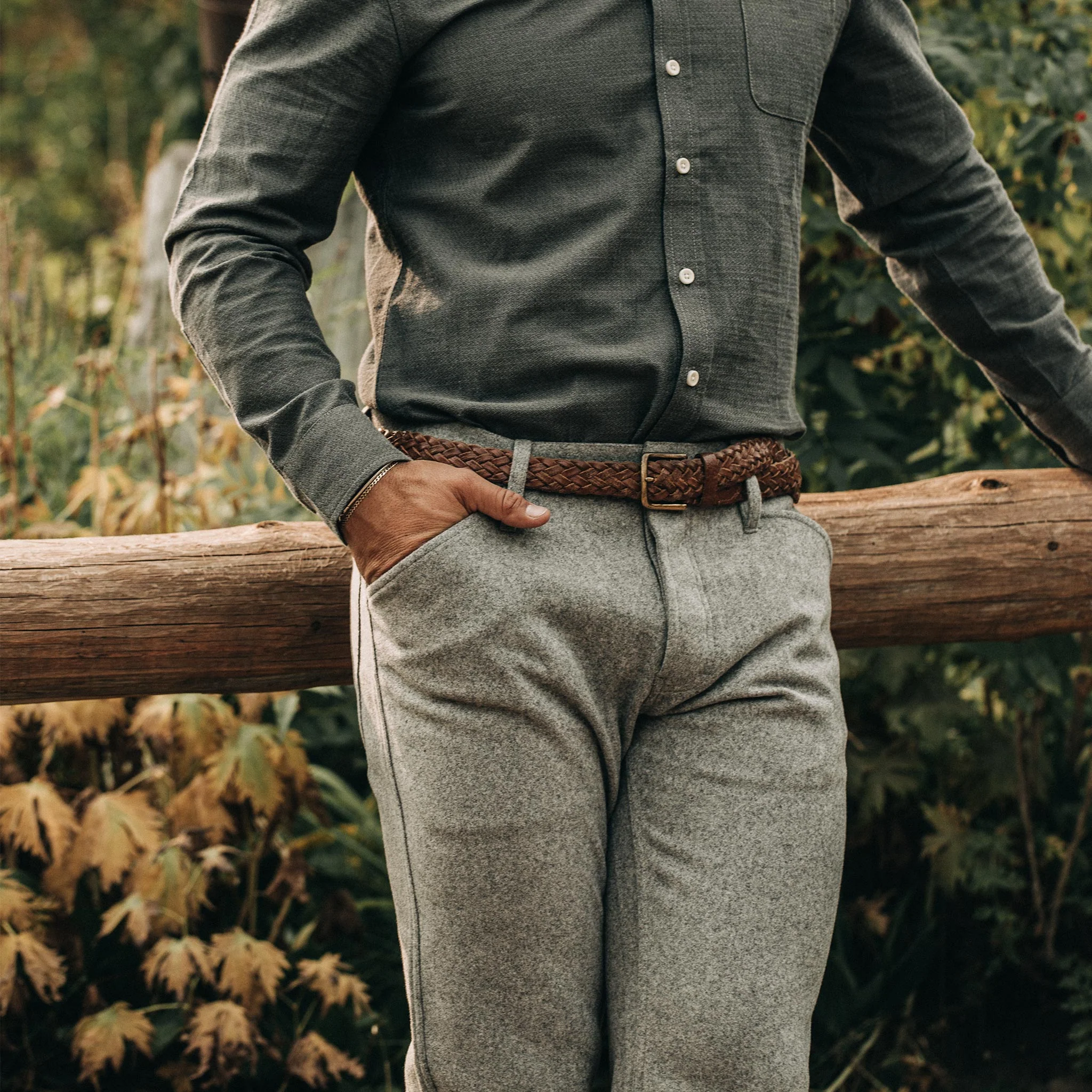 The Camp Pant in Heather Grey Wool - Image 3