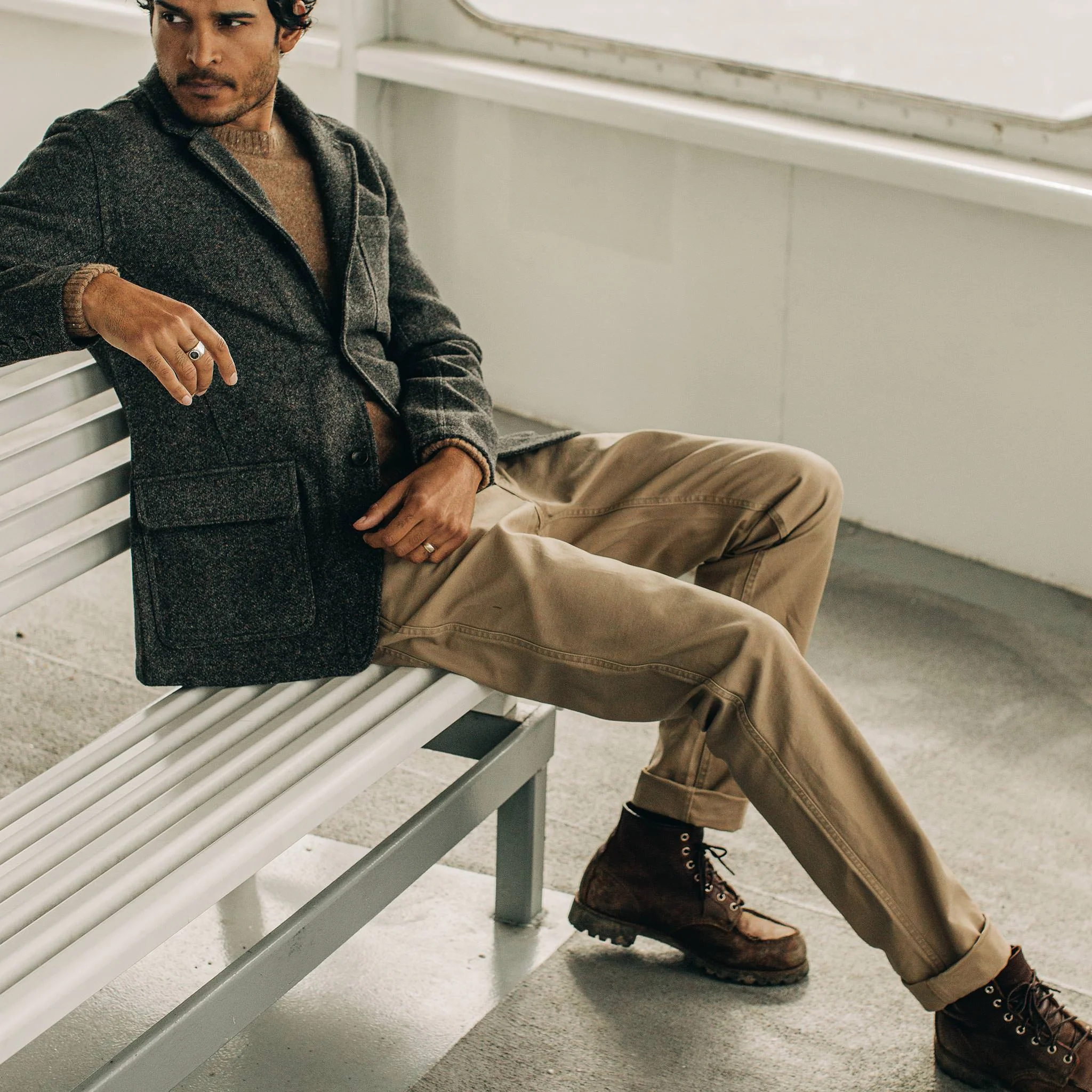 The Camp Pant in Khaki Reverse Sateen - Image 3