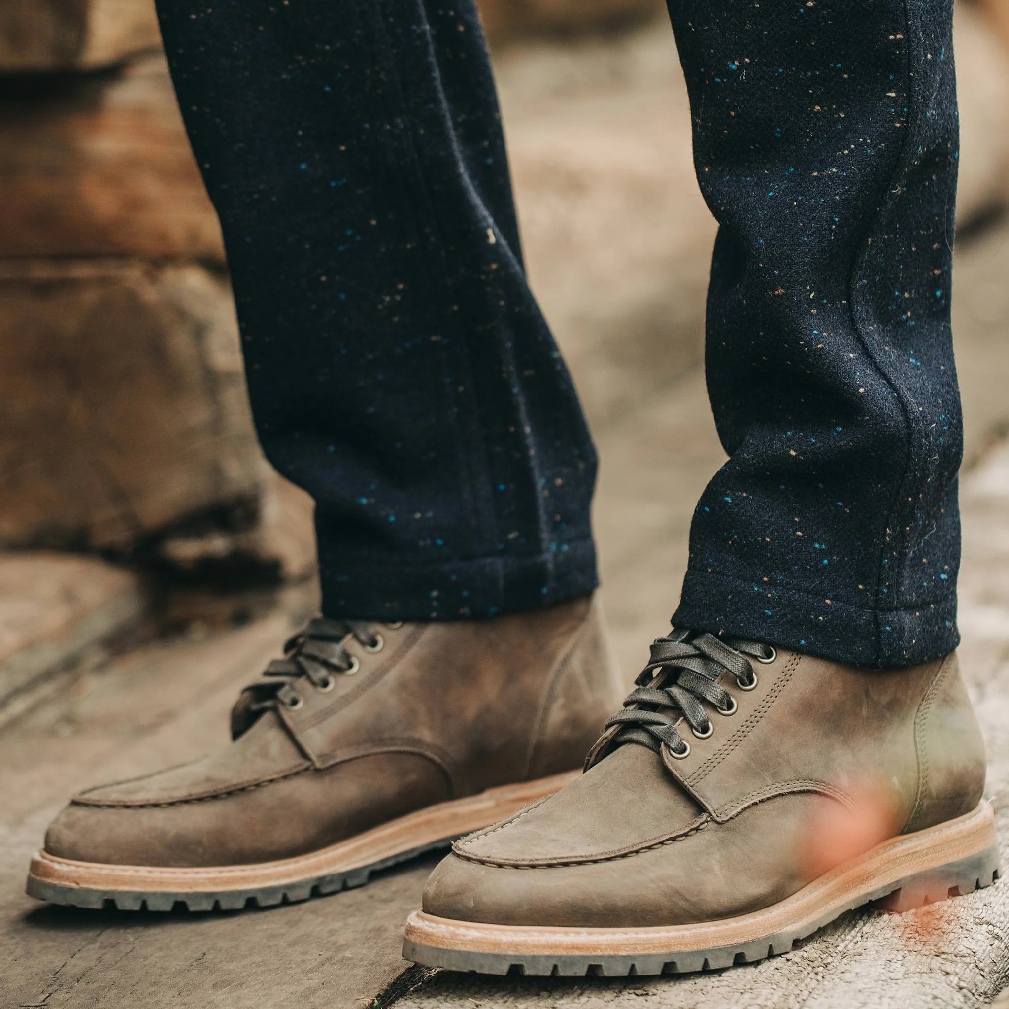 The Camp Pant in Navy Donegal Herringbone - Image 5