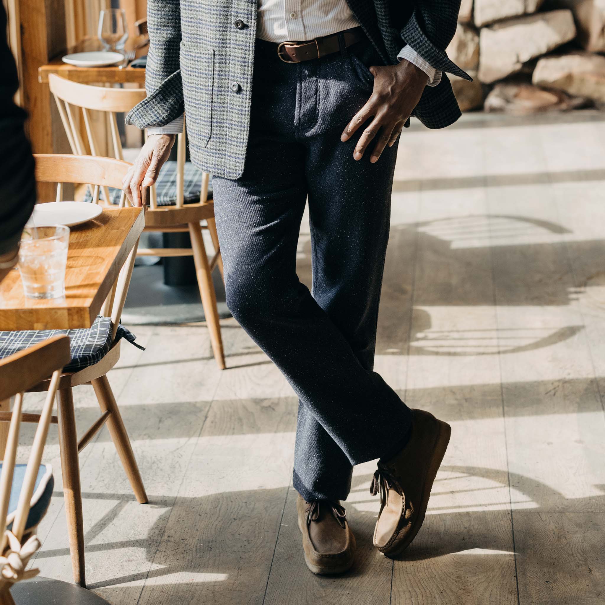 The Camp Pant in Navy Nep Wool - Image 4