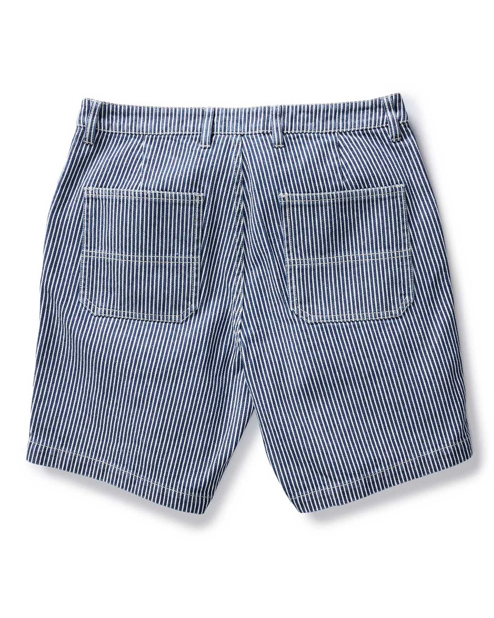The Camp Short in Indigo Railroad Stripe Denim - Image 6