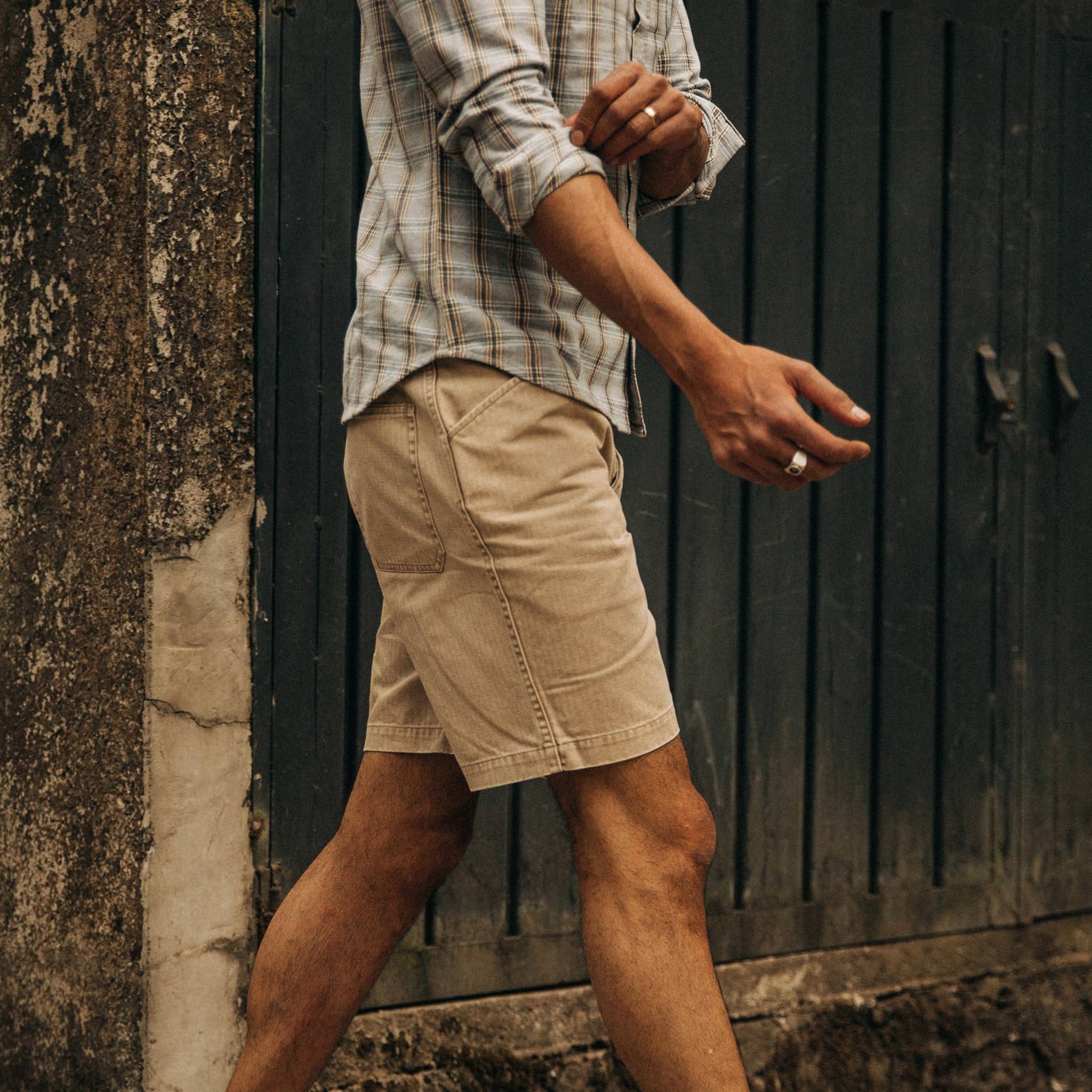 The Camp Short in Khaki Herringbone - Image 5