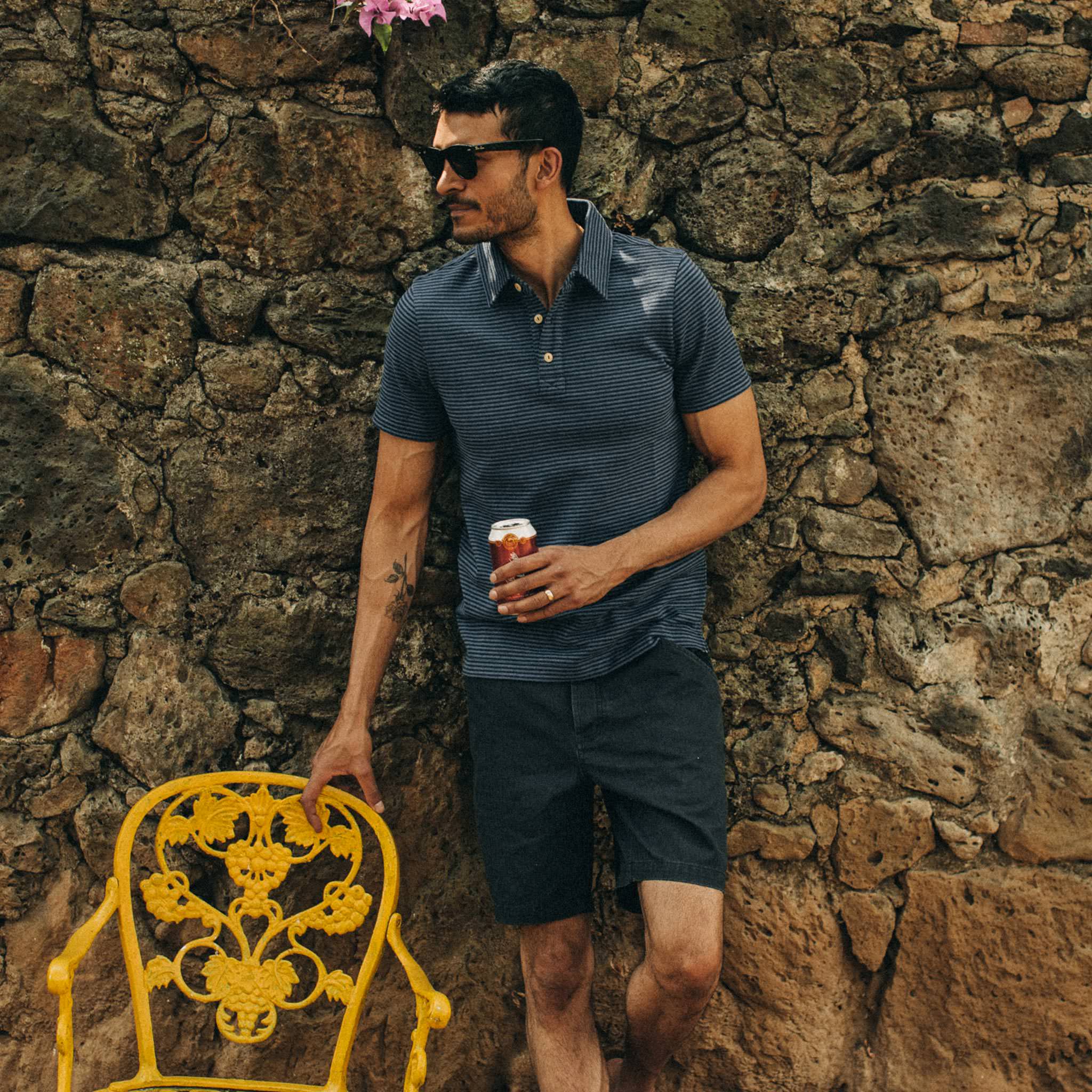 The Camp Short in Navy Herringbone - Image 2