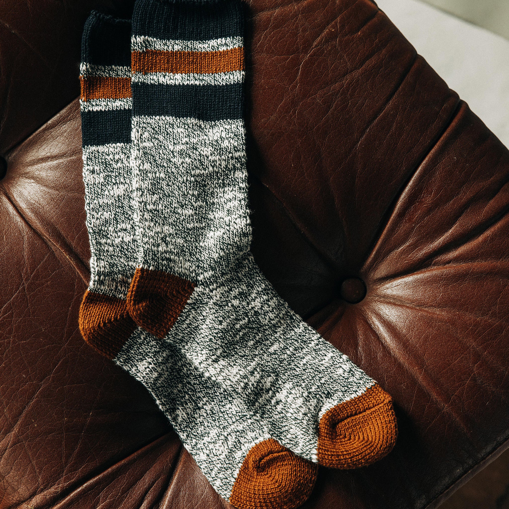The Camp Sock in Heather Olive - Image 2