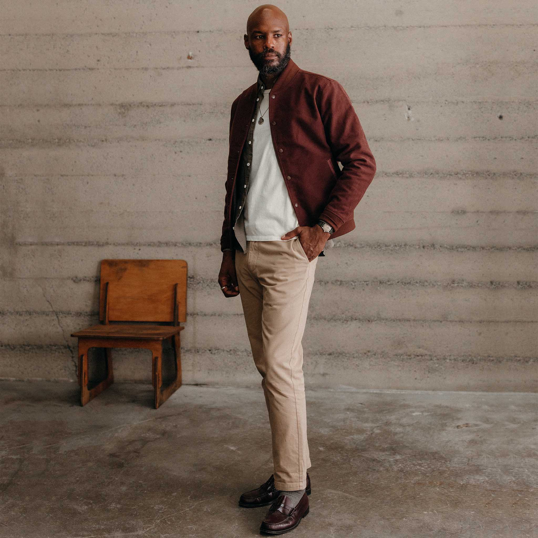 The Campus Jacket in Burgundy Moleskin - Image 4
