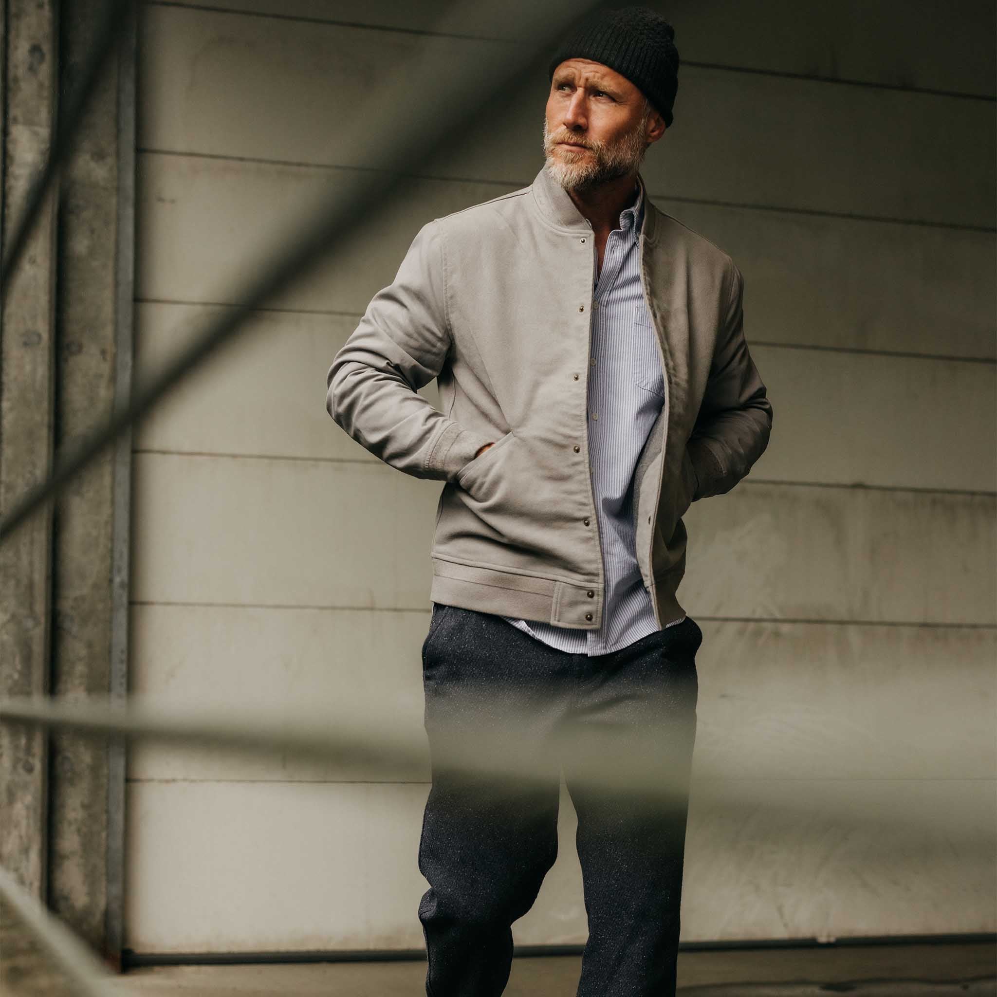 The Campus Jacket in Grey Moleskin - Image 2