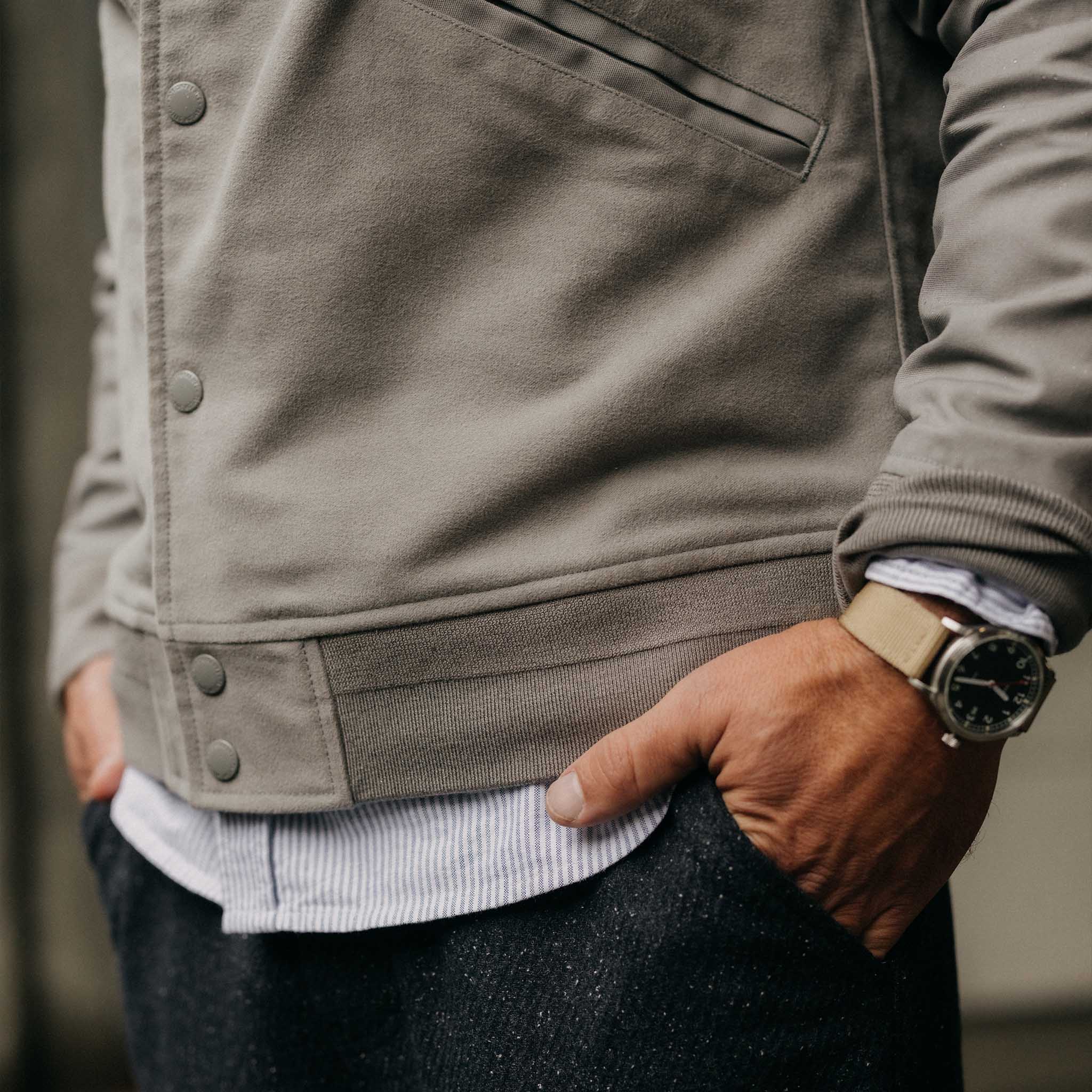 The Campus Jacket in Grey Moleskin - Image 4