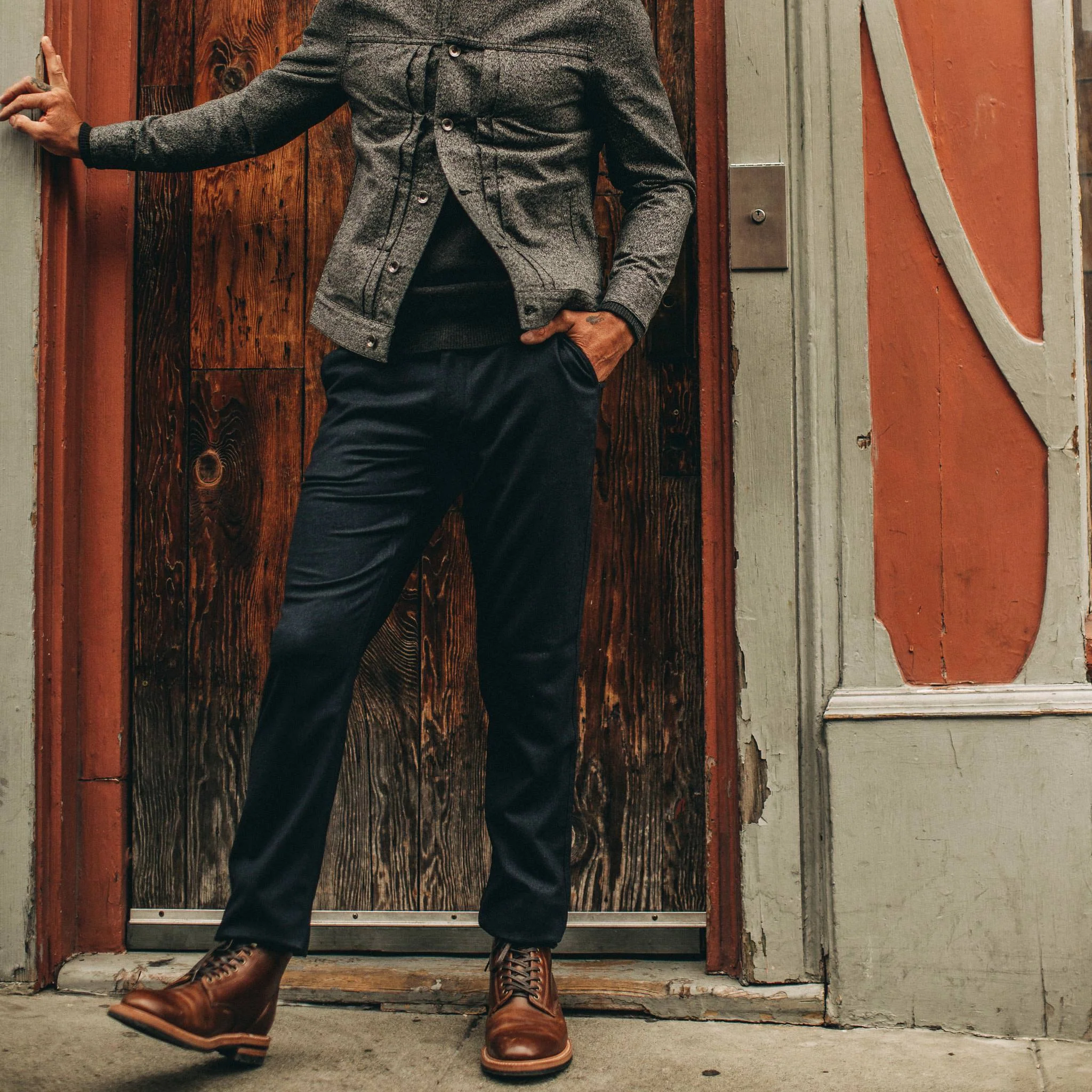 The Carmel Pant in Navy Wool - Image 2
