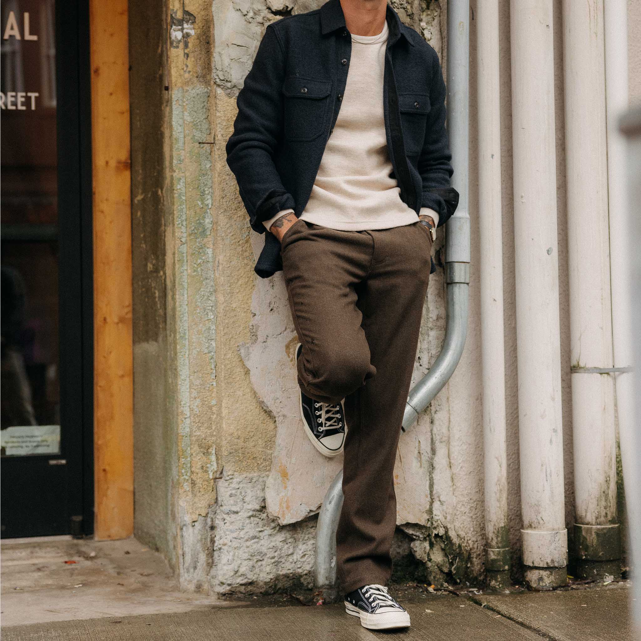 The Carnegie Pant in Army Herringbone Wool - Image 4