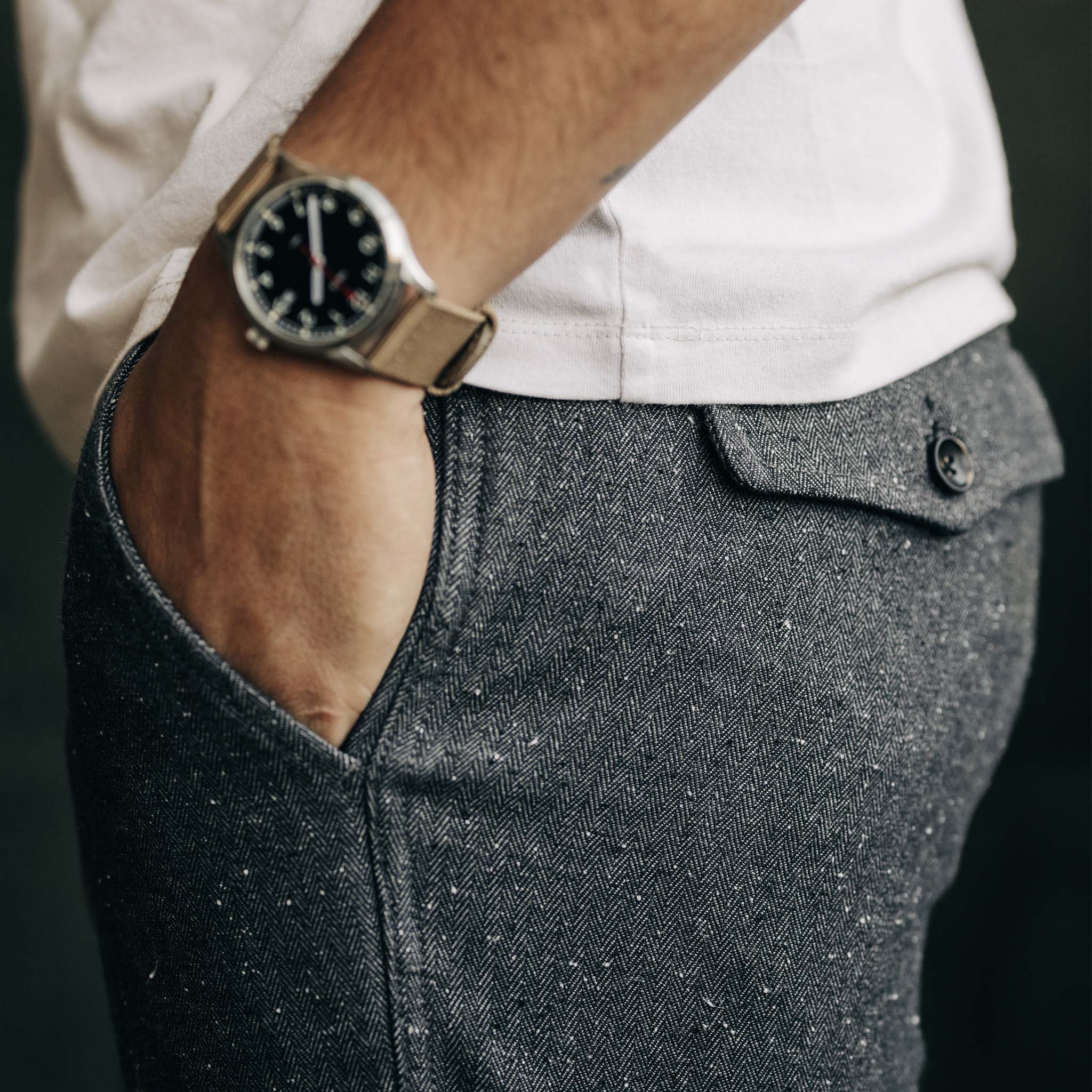 The Carnegie Pant in Granite Herringbone - Image 3