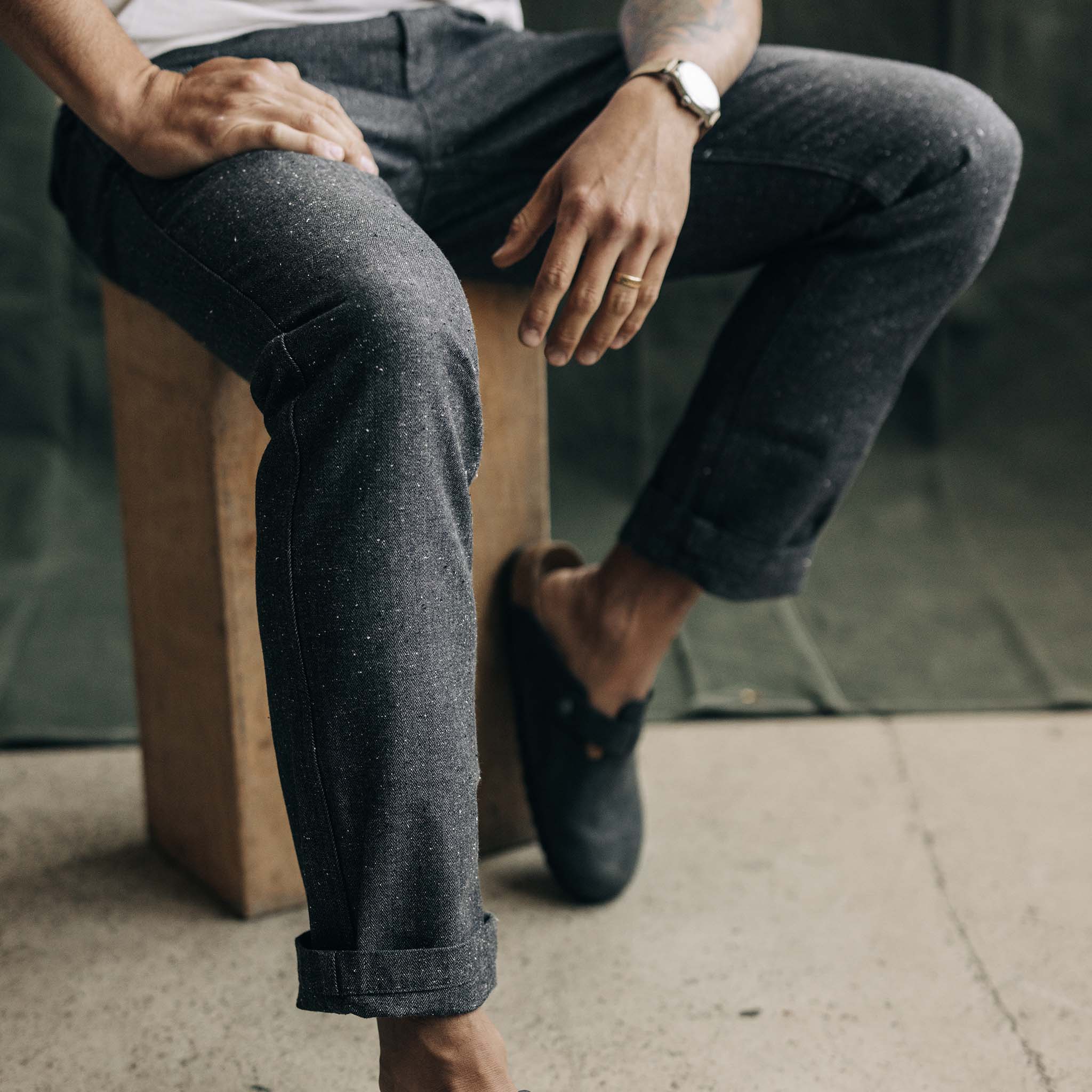 The Carnegie Pant in Granite Herringbone - Image 4