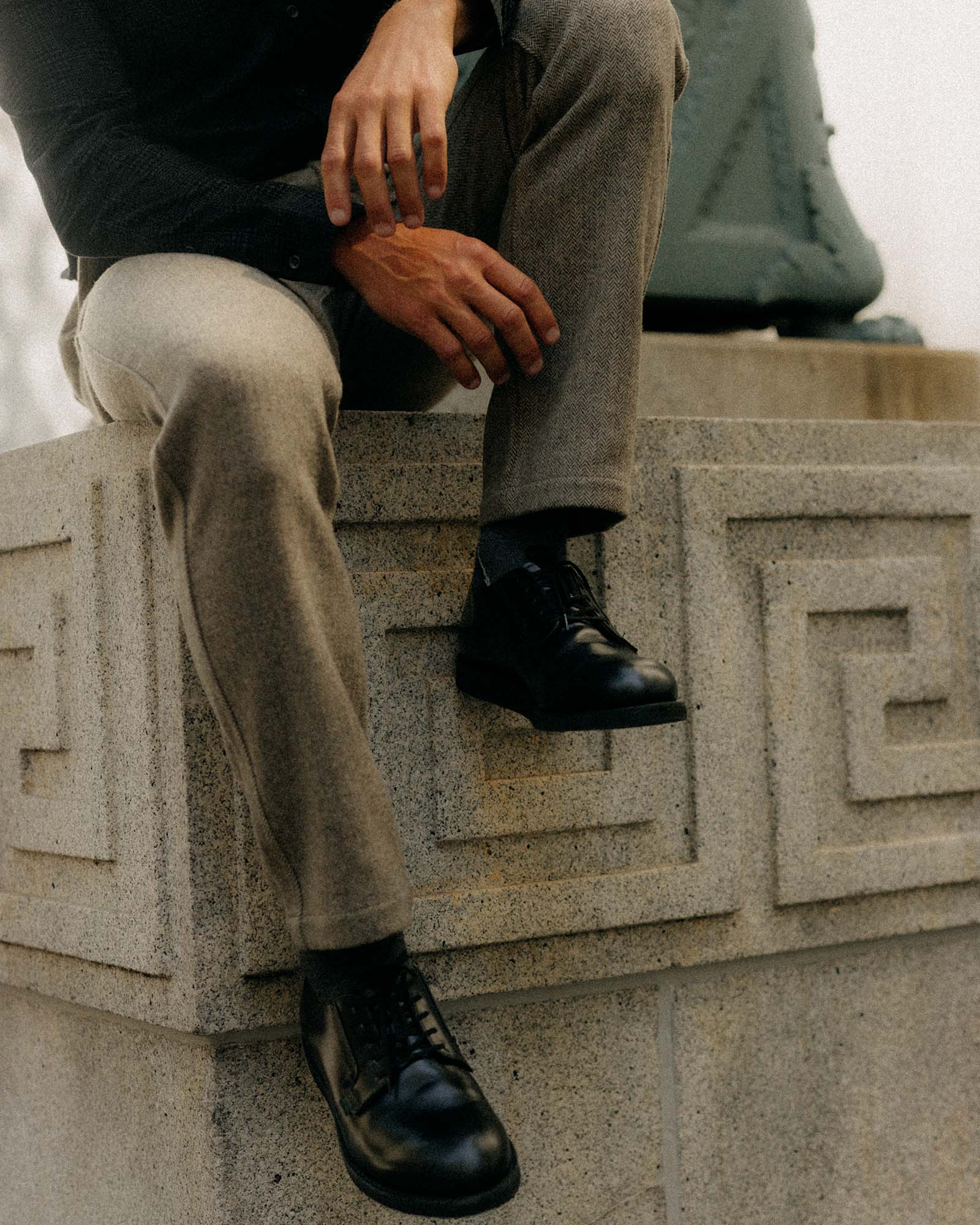 The Carnegie Pant in Gravel Herringbone Wool - Image 4