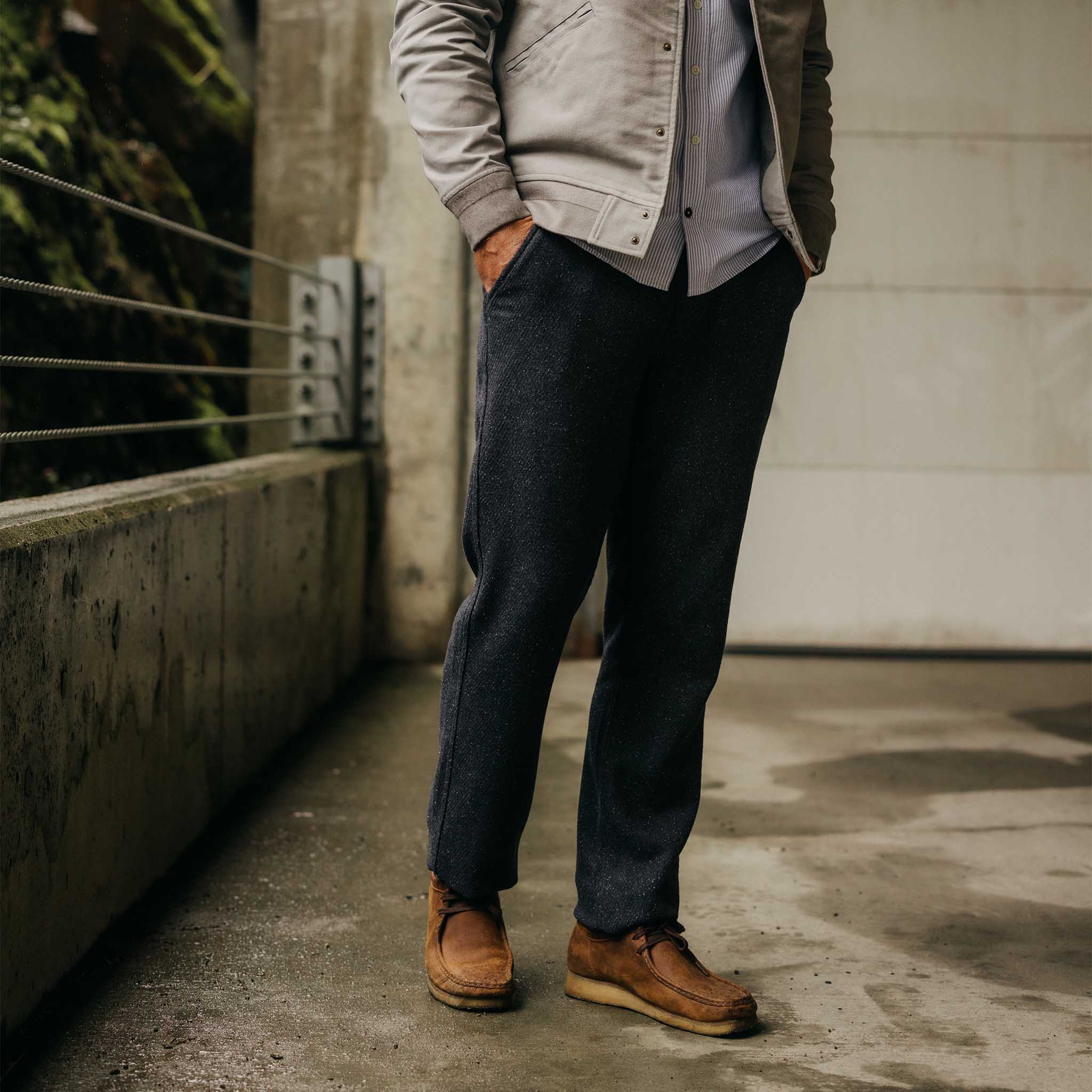 The Carnegie Pant in Navy Nep Wool - Image 2