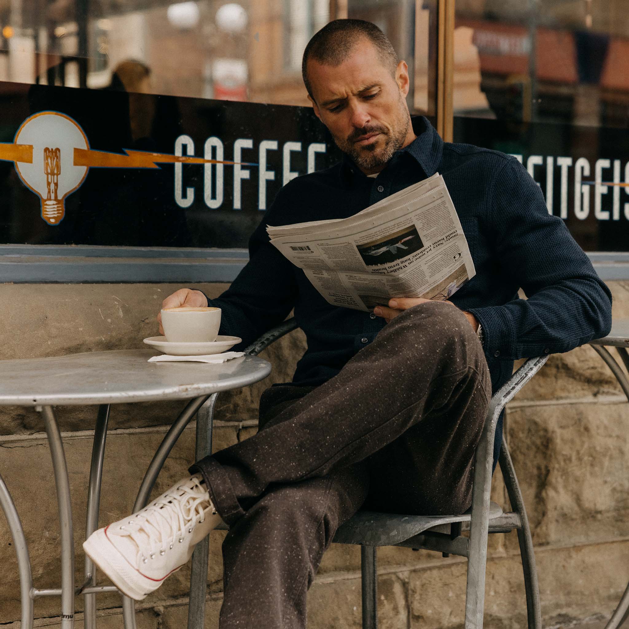 The Carnegie Pant in Peat Nep Herringbone - Image 3